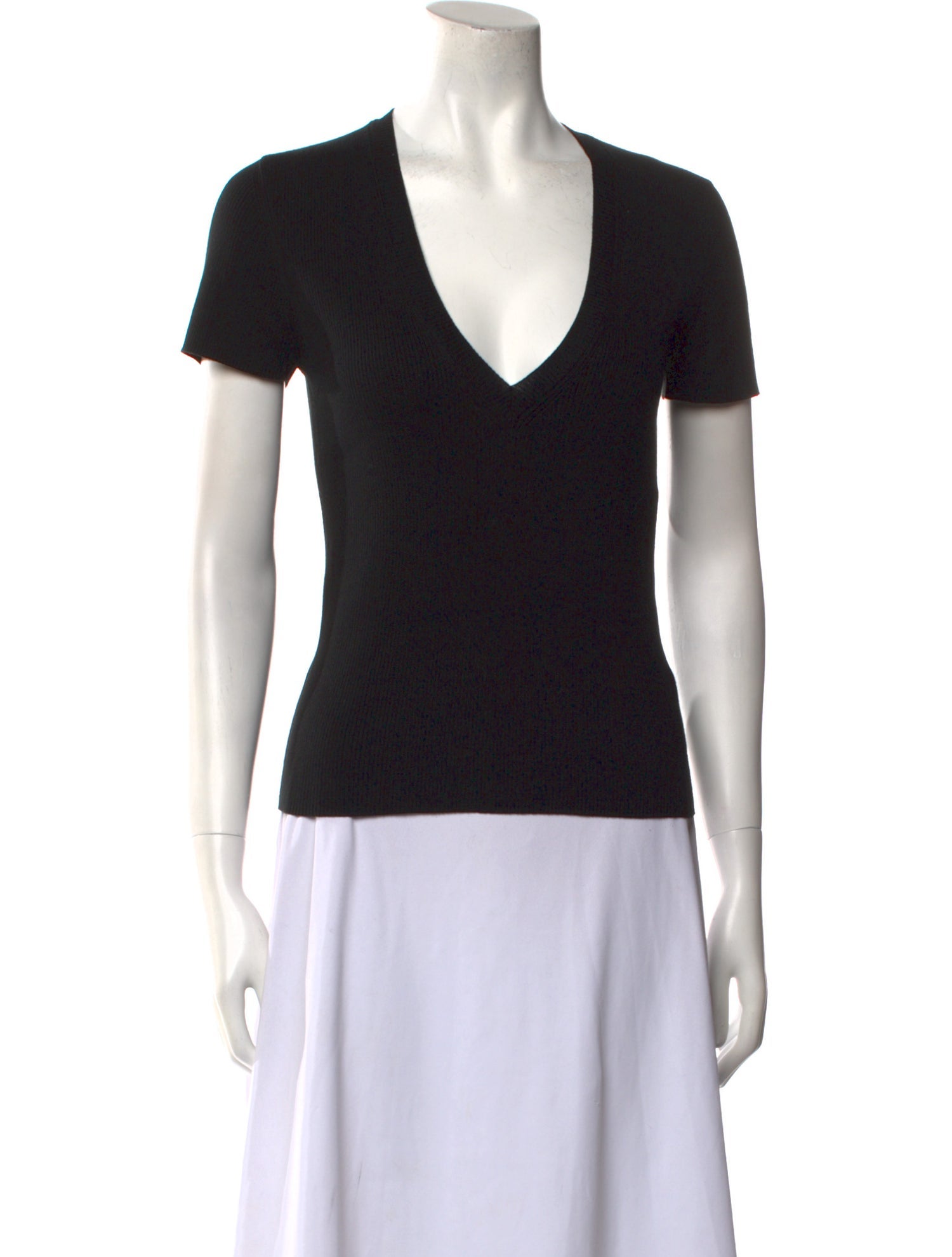 Nili Lotan V-Neck Short Sleeve T-Shirt