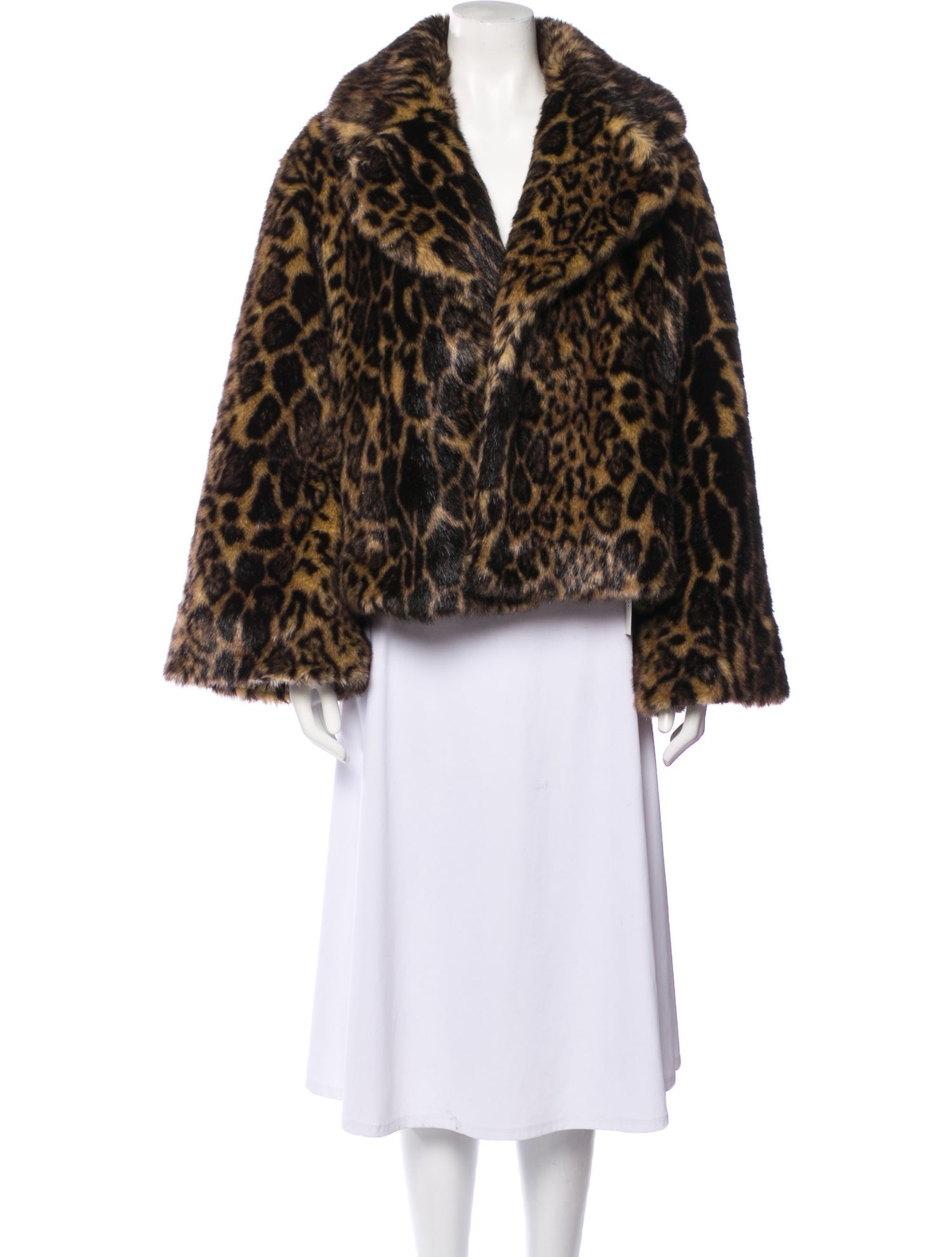 Nili Lotan Animal Print Faux Fur Coat