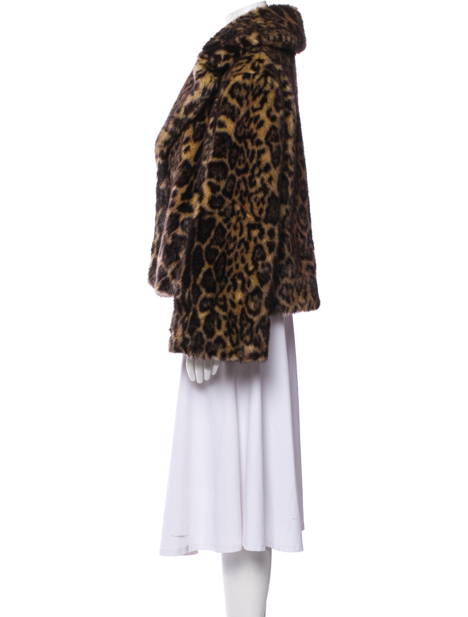 Nili Lotan Animal Print Faux Fur Coat