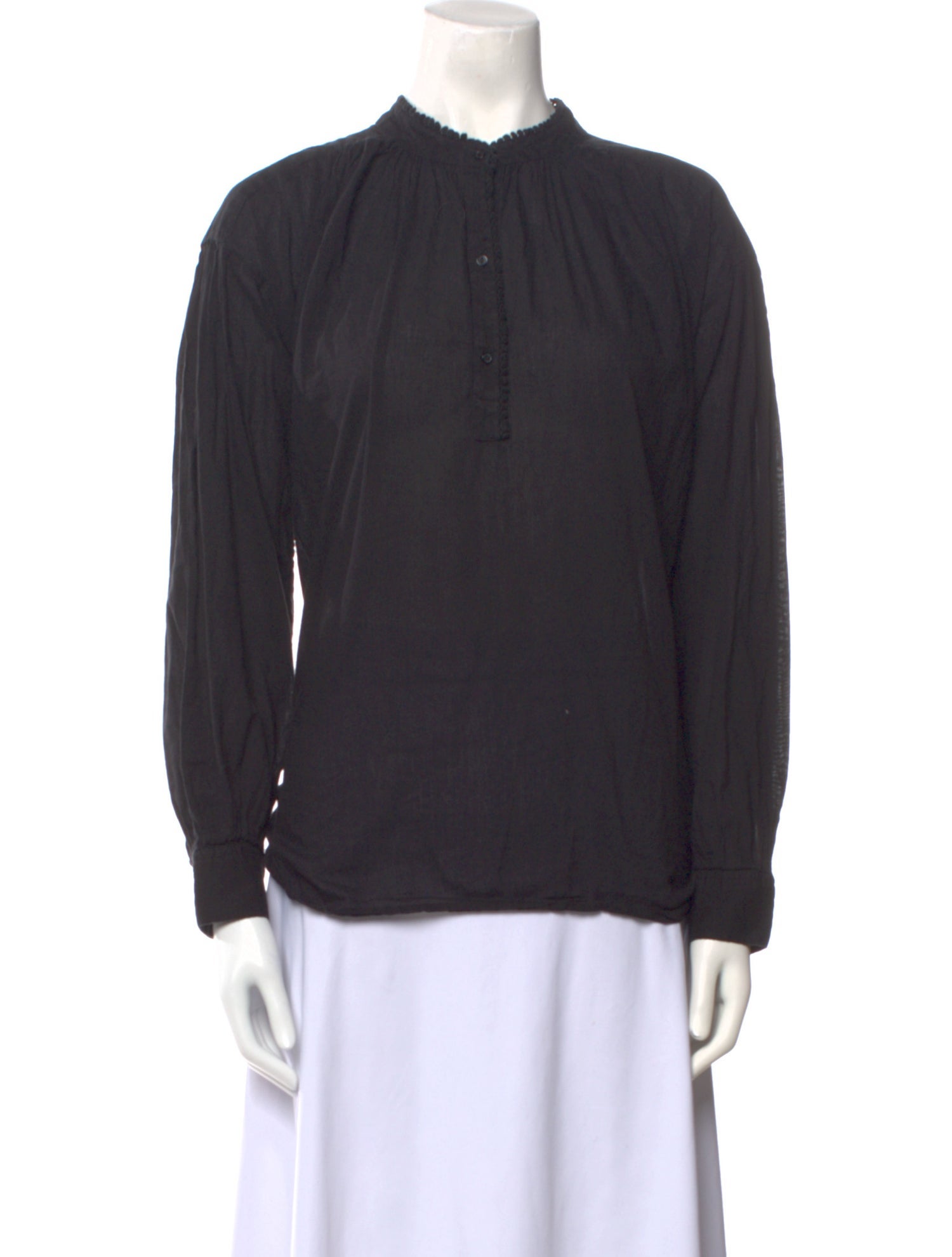 Nili Lotan Mock Neck Long Sleeve Blouse