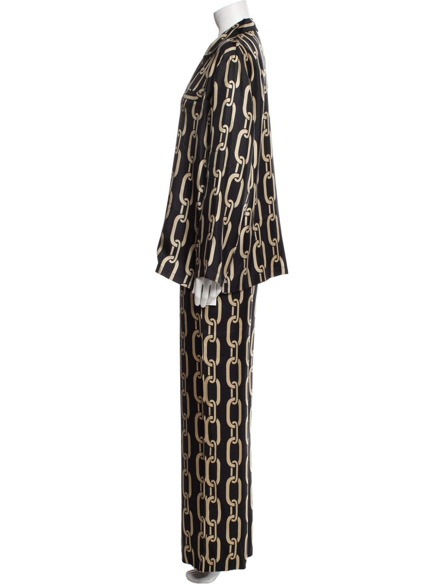 Nili Lotan Silk Printed Pantsuit