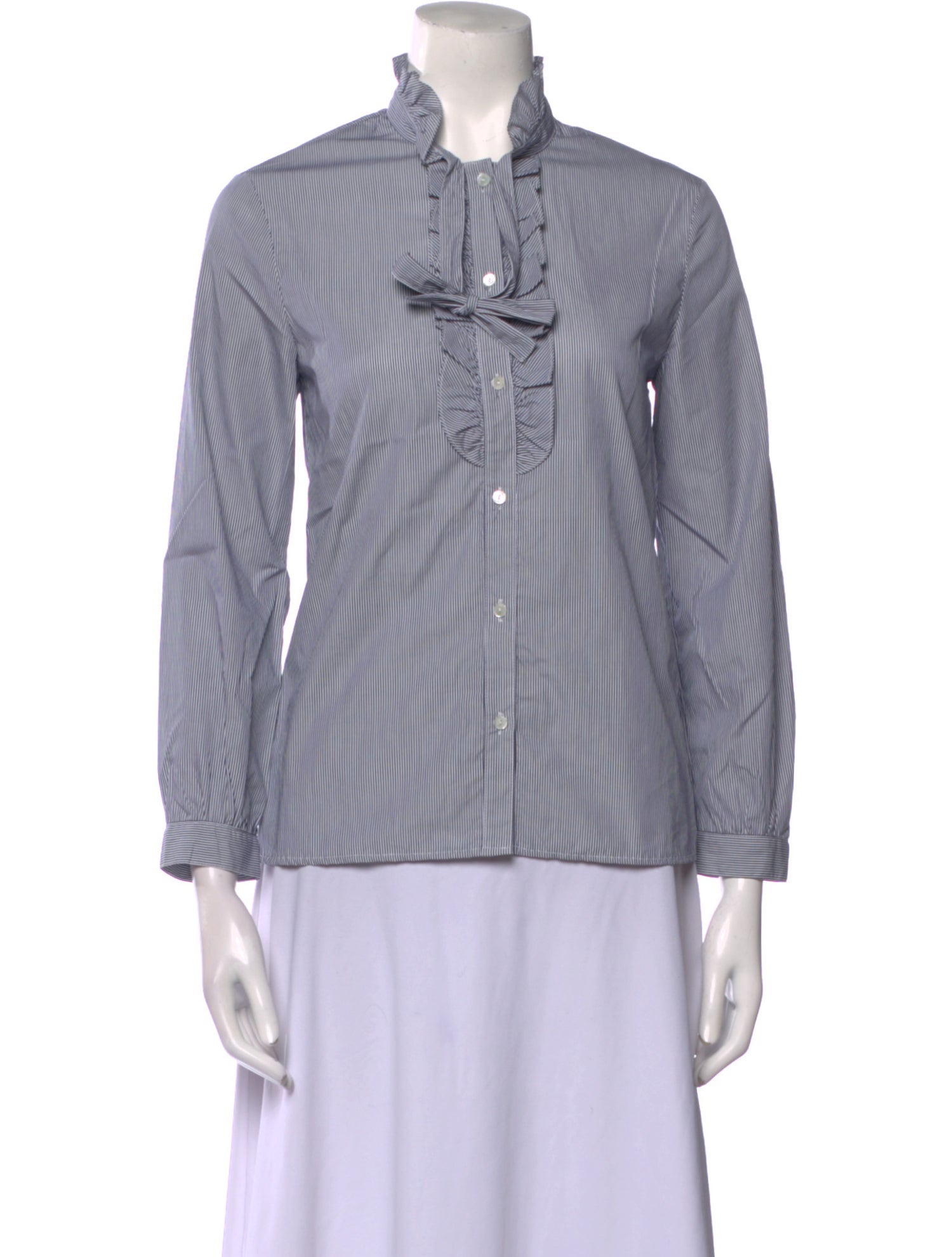 Nili Lotan Mock Neck Long Sleeve Blouse