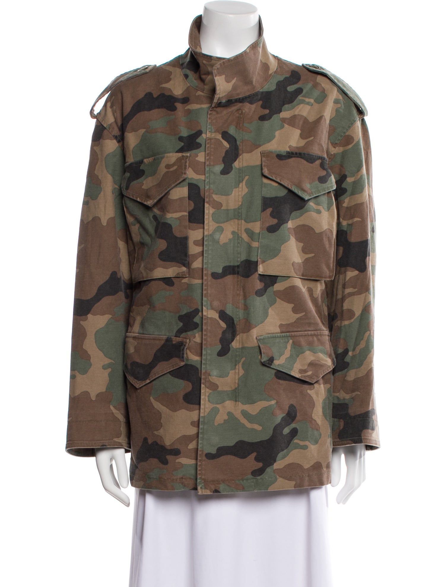 Nili Lotan Camouflage Print Utility Jacket
