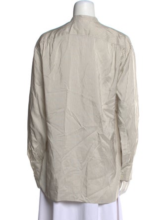 Nili Lotan Silk Striped Button-Up Top