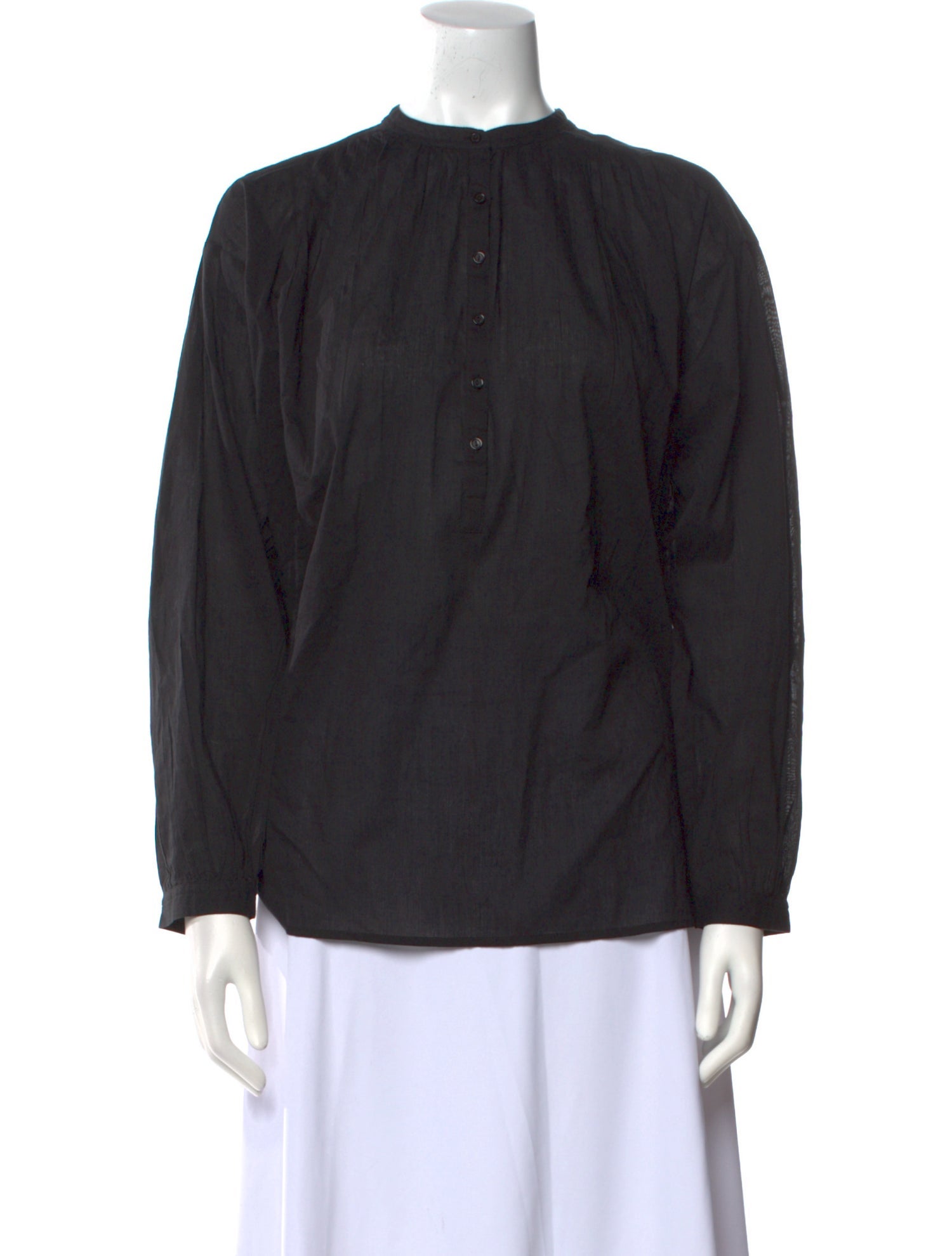 Nili Lotan Mock Neck Long Sleeve Blouse