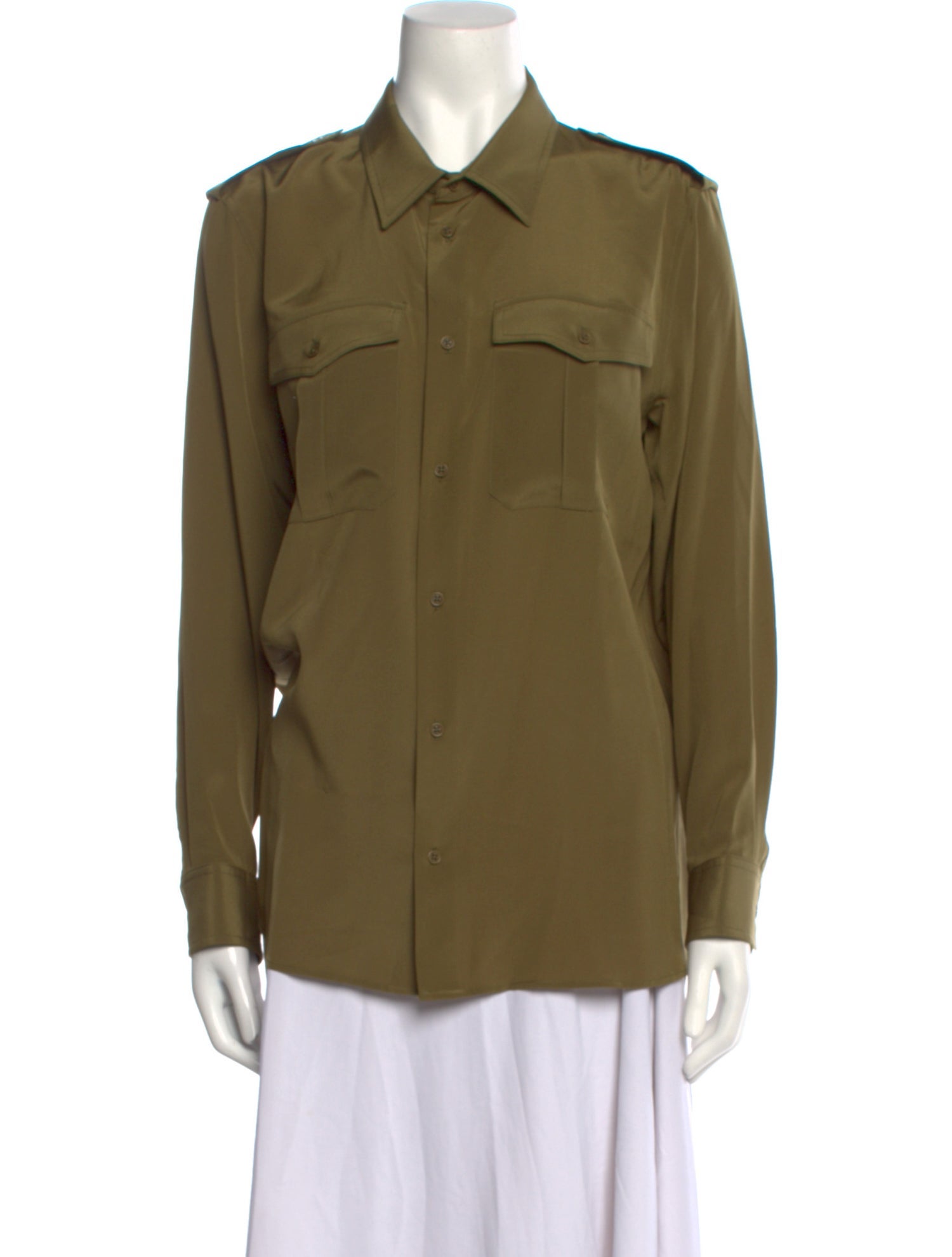 Nili Lotan Silk Long Sleeve Button-Up Top