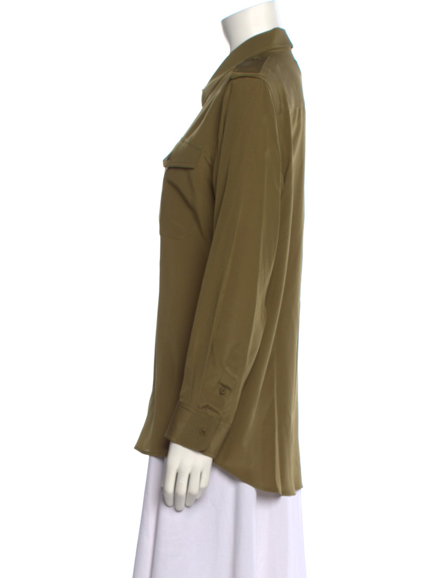 Nili Lotan Silk Long Sleeve Button-Up Top