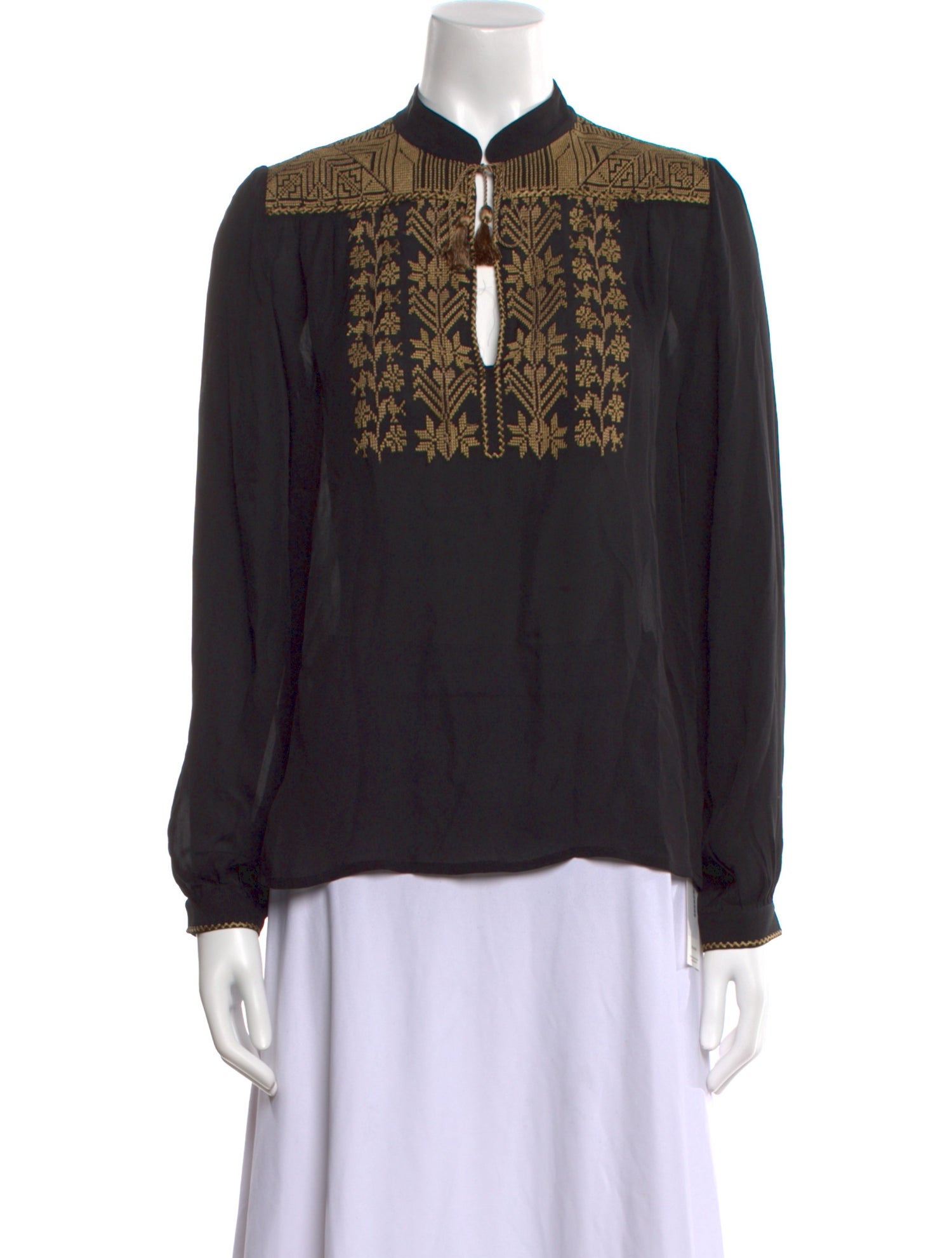 Nili Lotan Silk Graphic Print Blouse