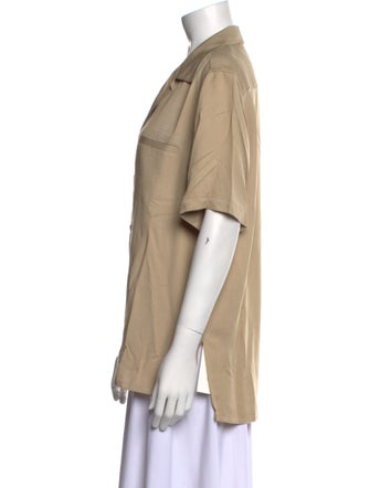 Nili Lotan Short Sleeve Button-Up Top