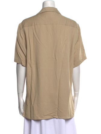 Nili Lotan Short Sleeve Button-Up Top