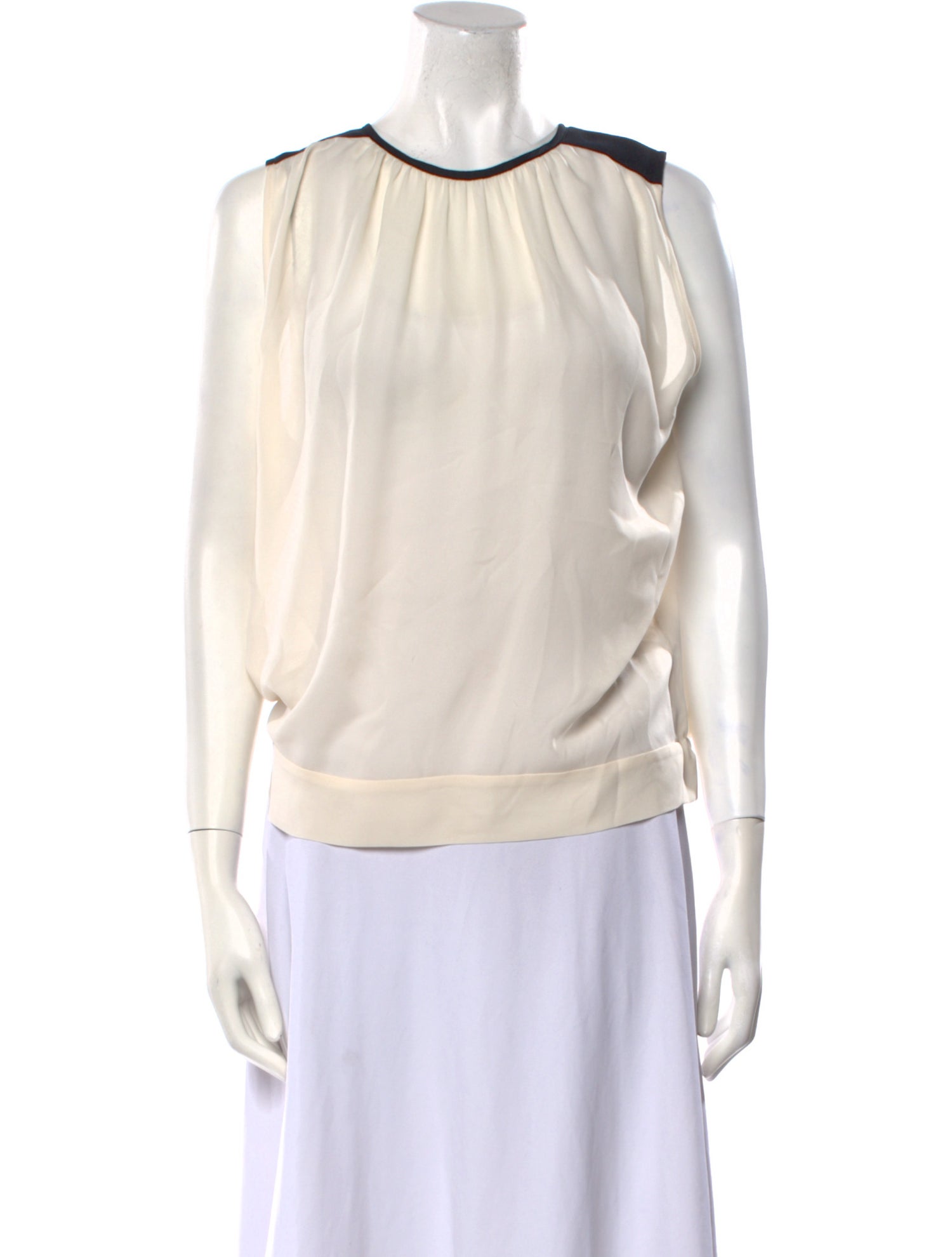 Nili Lotan Silk Crew Neck Blouse
