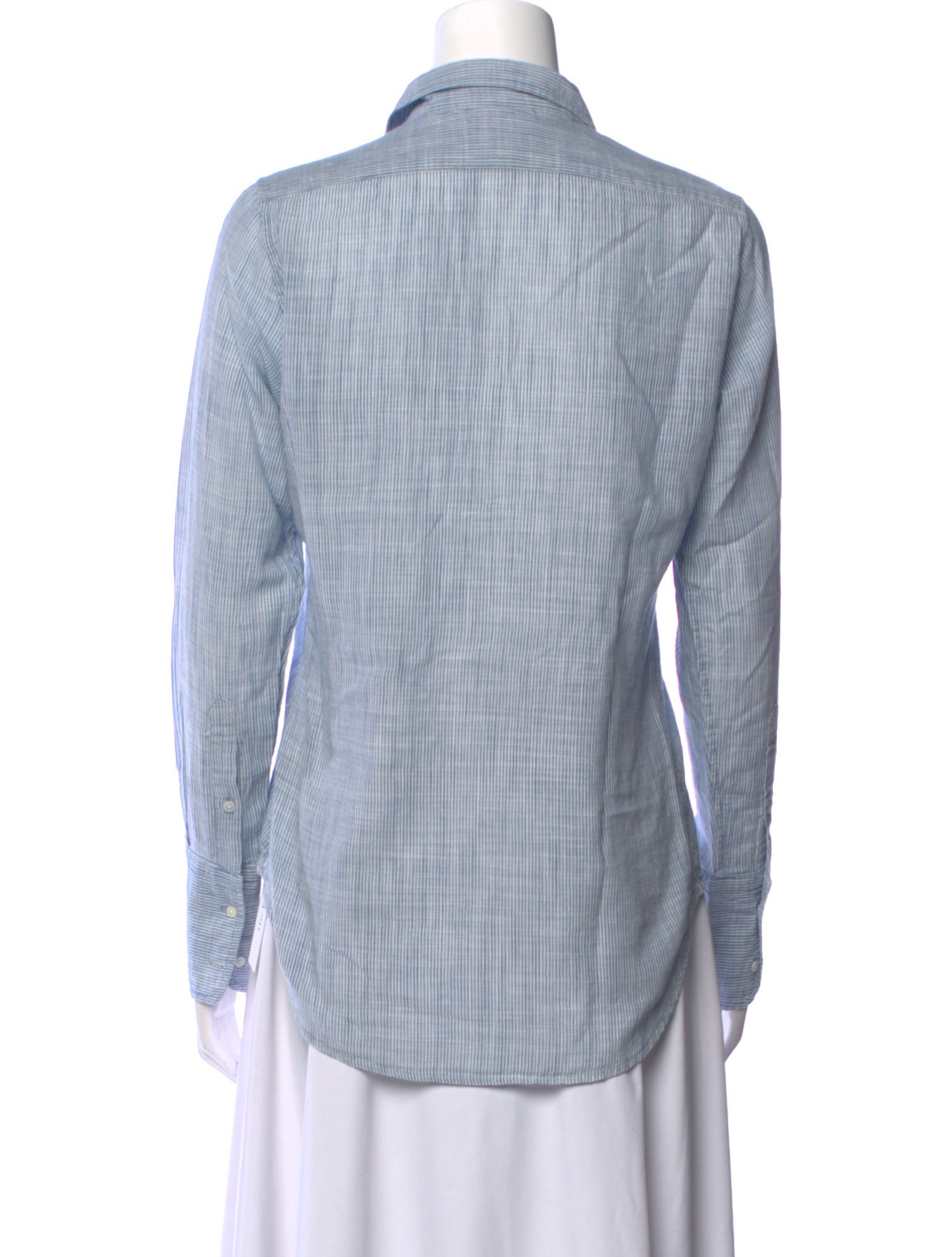 Nili Lotan Striped Long Sleeve Button-Up Top