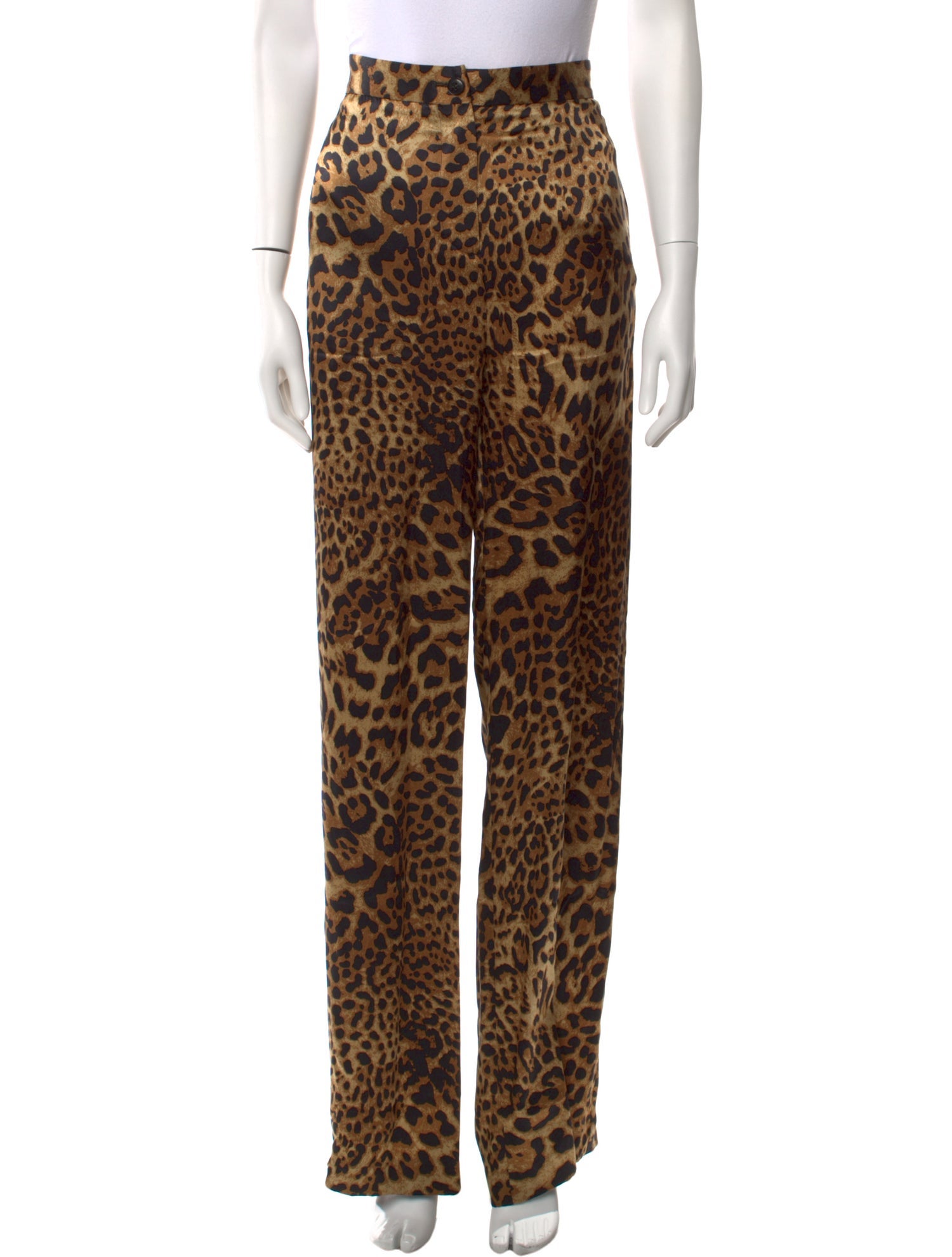Nili Lotan Animal Print Wide Leg Pants