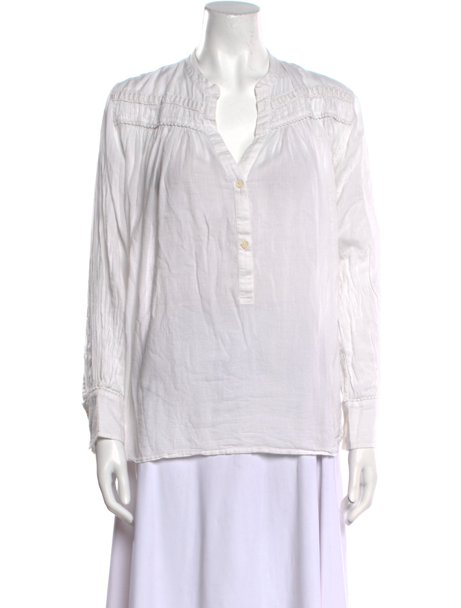 Nili Lotan V-Neck Long Sleeve Blouse