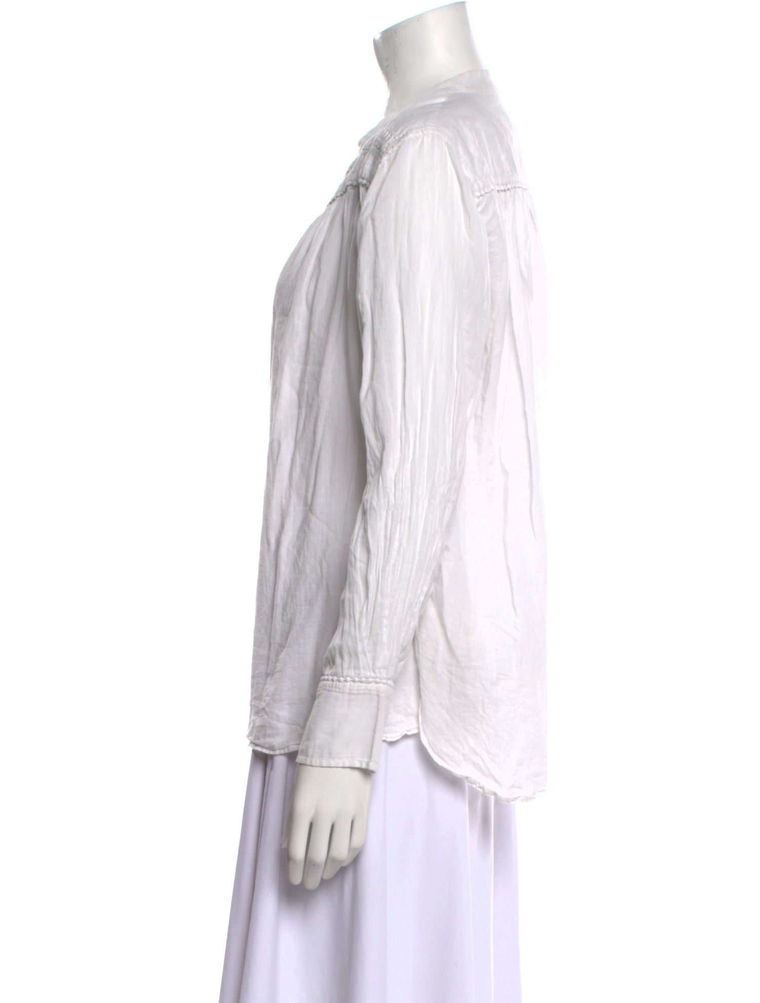 Nili Lotan V-Neck Long Sleeve Blouse