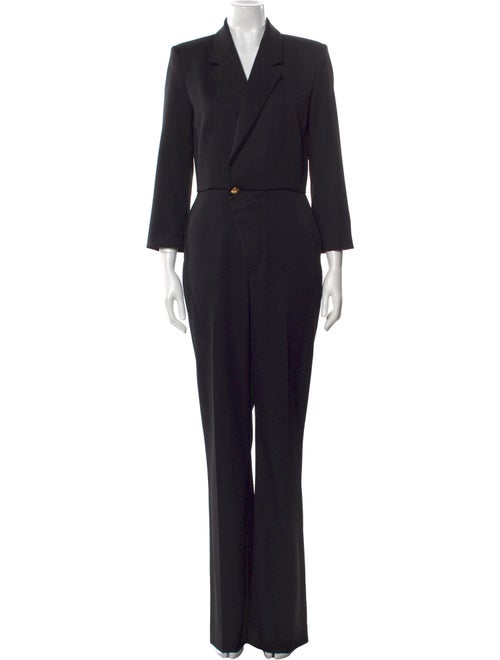 Nili Lotan Virgin Wool V-Neck Jumpsuit