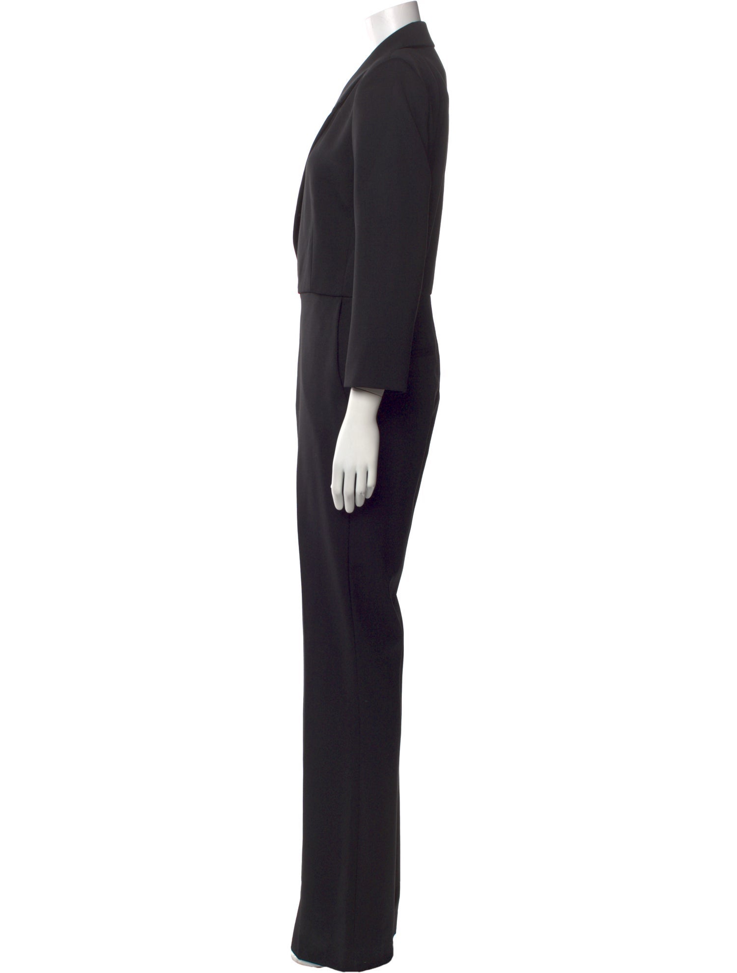Nili Lotan Virgin Wool V-Neck Jumpsuit