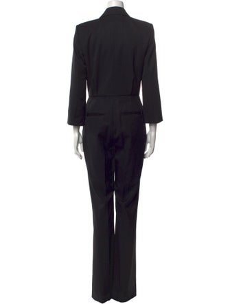 Nili Lotan Virgin Wool V-Neck Jumpsuit