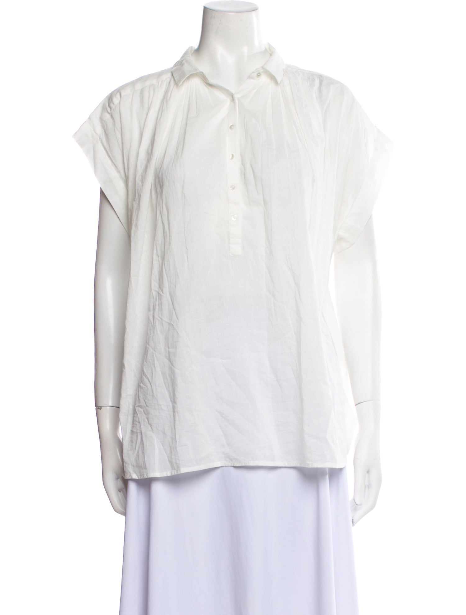 Nili Lotan Short Sleeve Button-Up Top