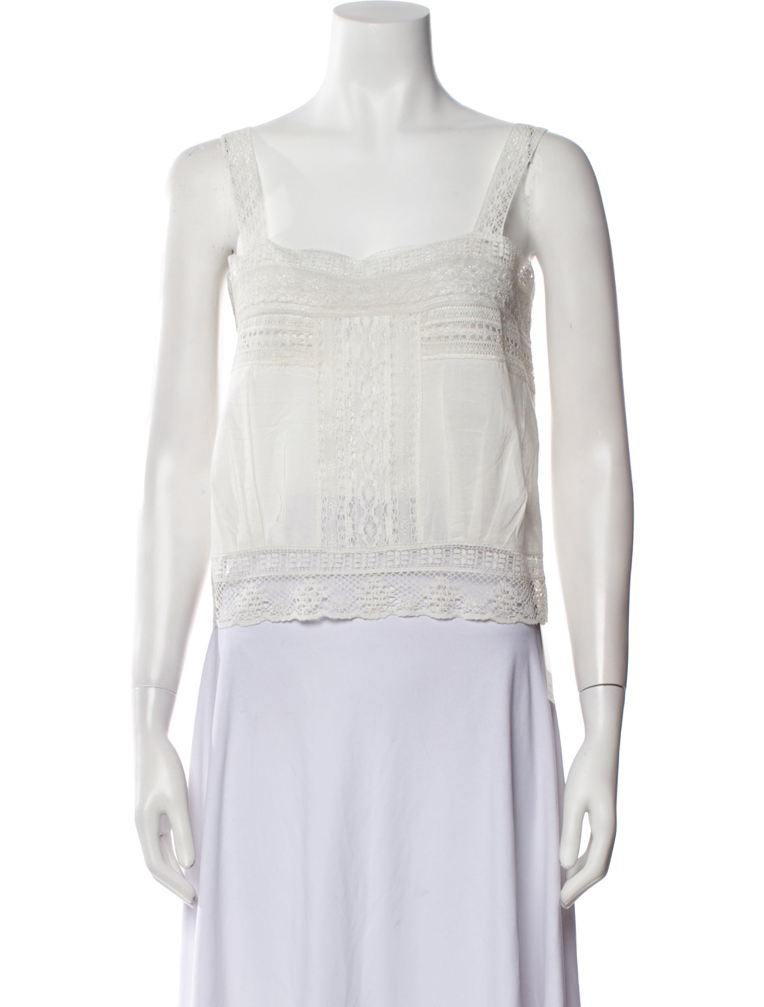 Nili Lotan Square Neckline Sleeveless Crop Top