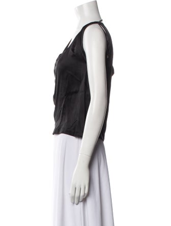 Nili Lotan Silk Halterneck Crop Top