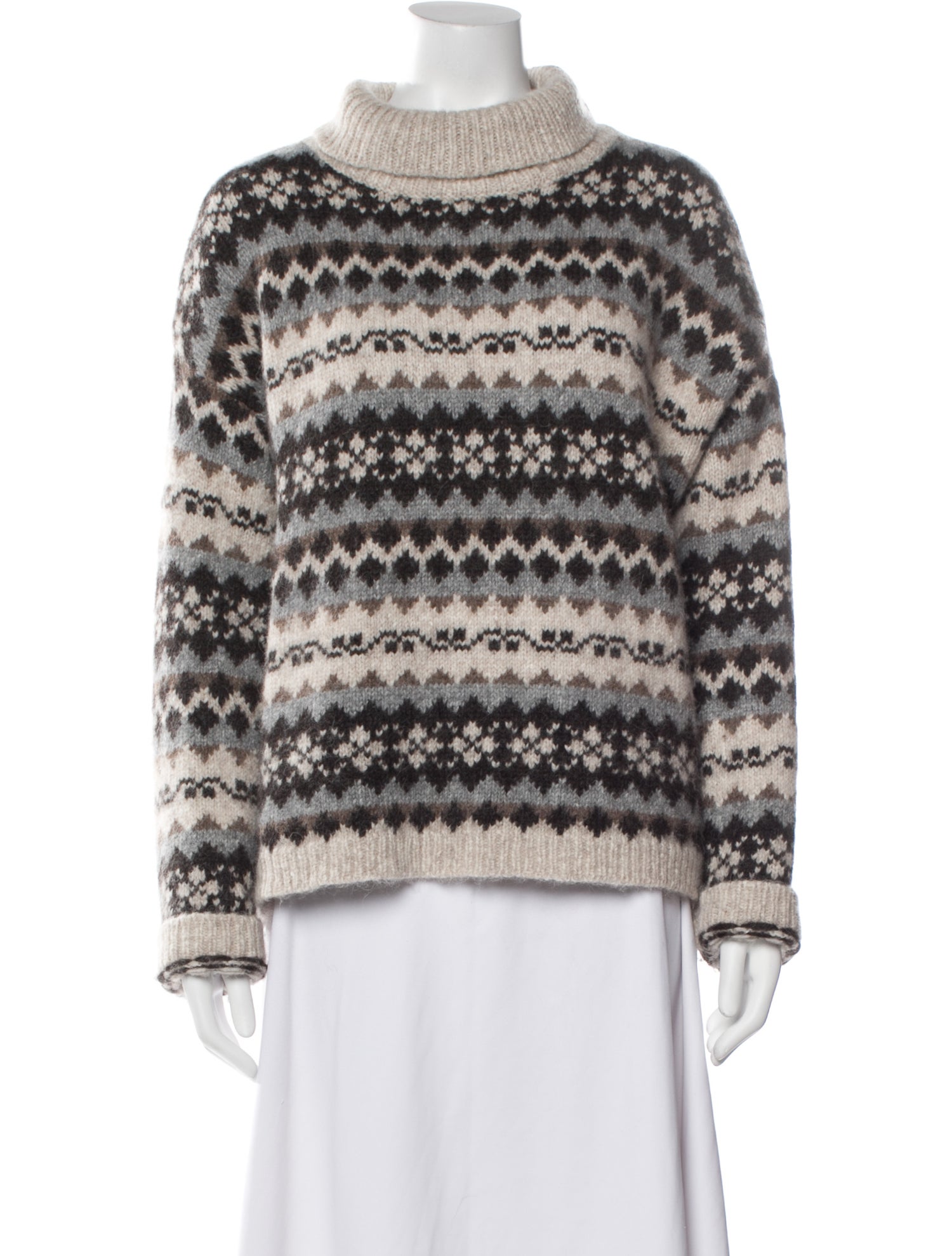 Nili Lotan Alpaca Printed Sweater