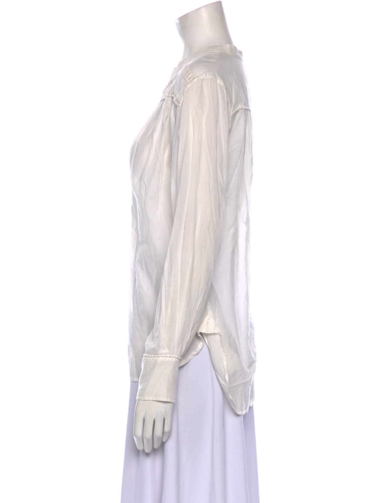 Nili Lotan V-Neck Long Sleeve Blouse