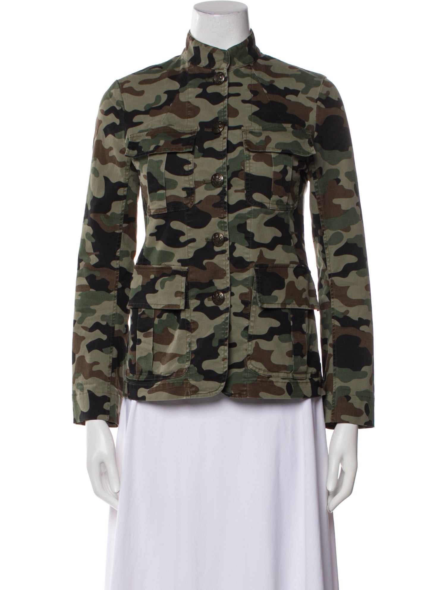 Nili Lotan Camouflage Print Utility Jacket