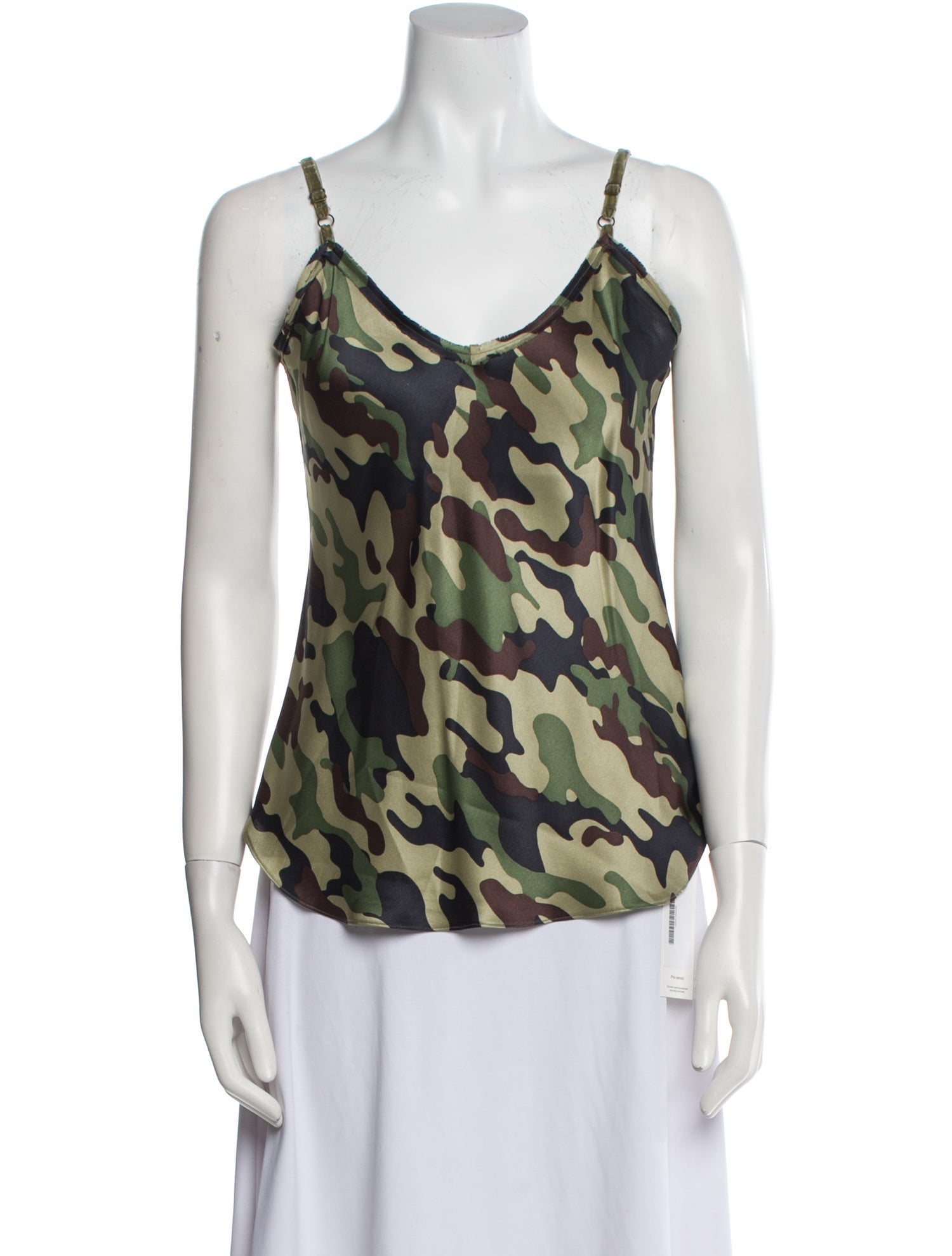 Nili Lotan Silk Camouflage Print Top