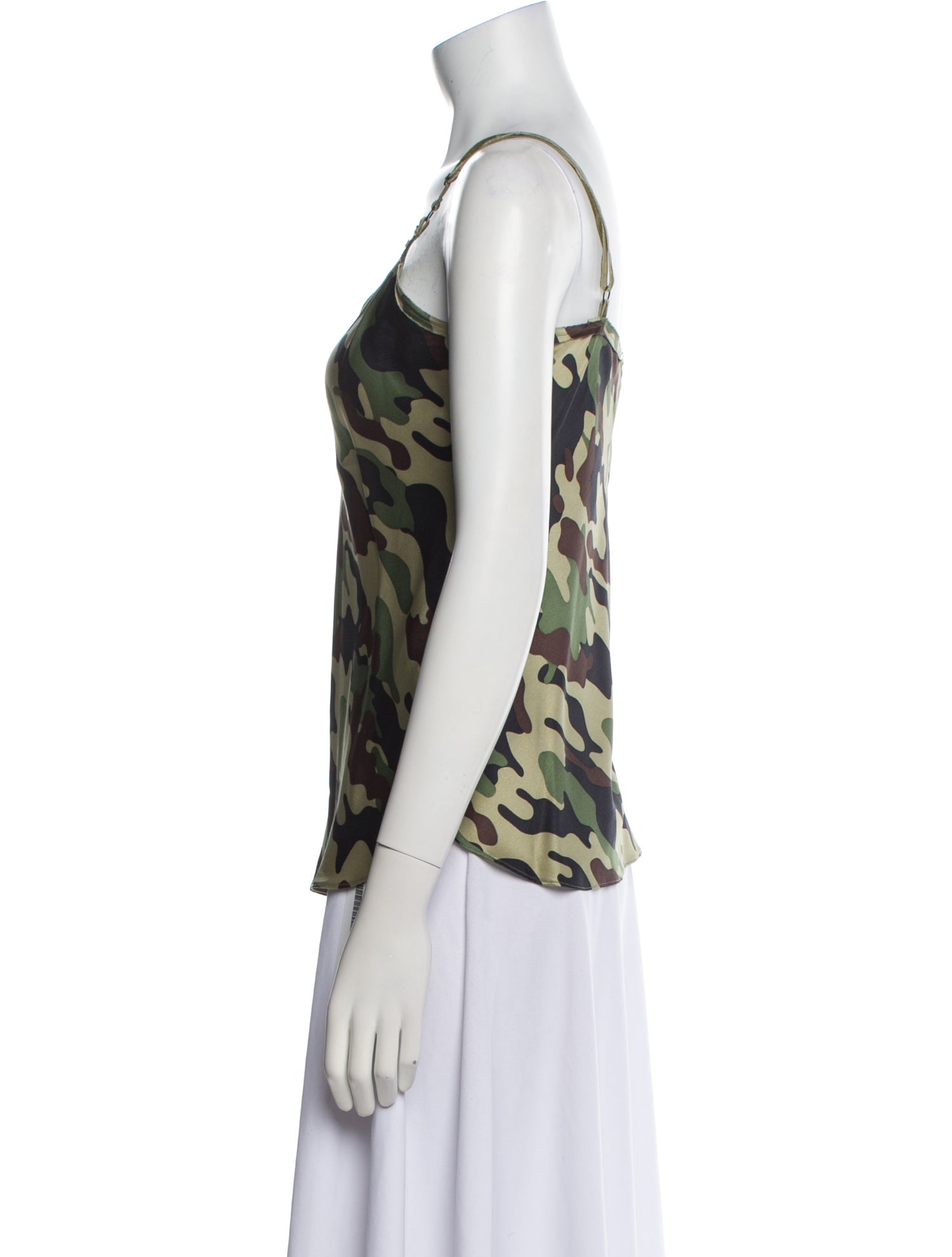 Nili Lotan Silk Camouflage Print Top