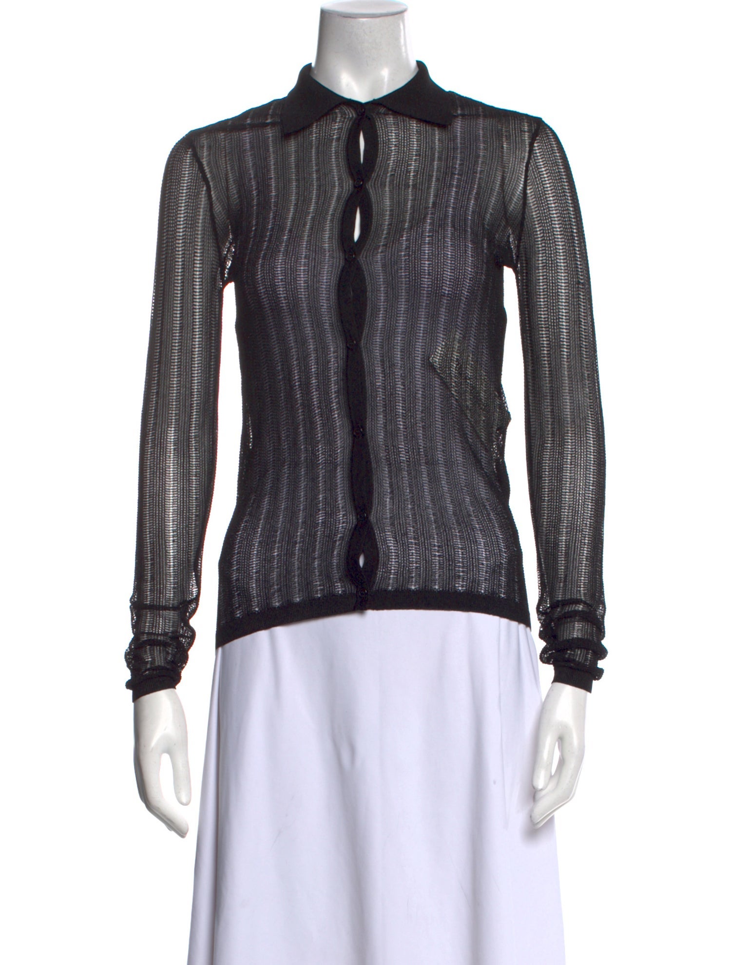 Nili Lotan Striped Mock Neck Sweater