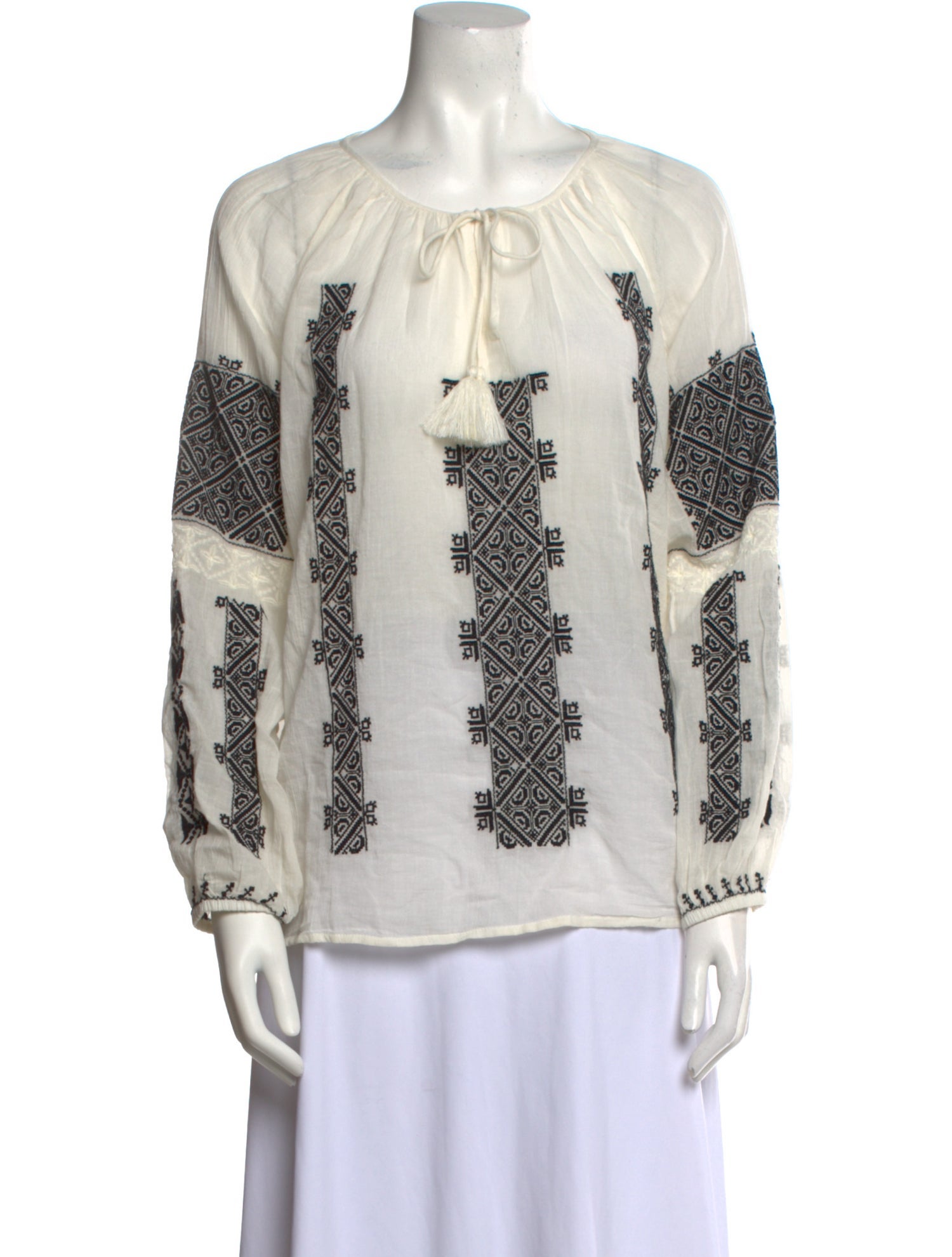 Nili Lotan Printed Crew Neck Blouse