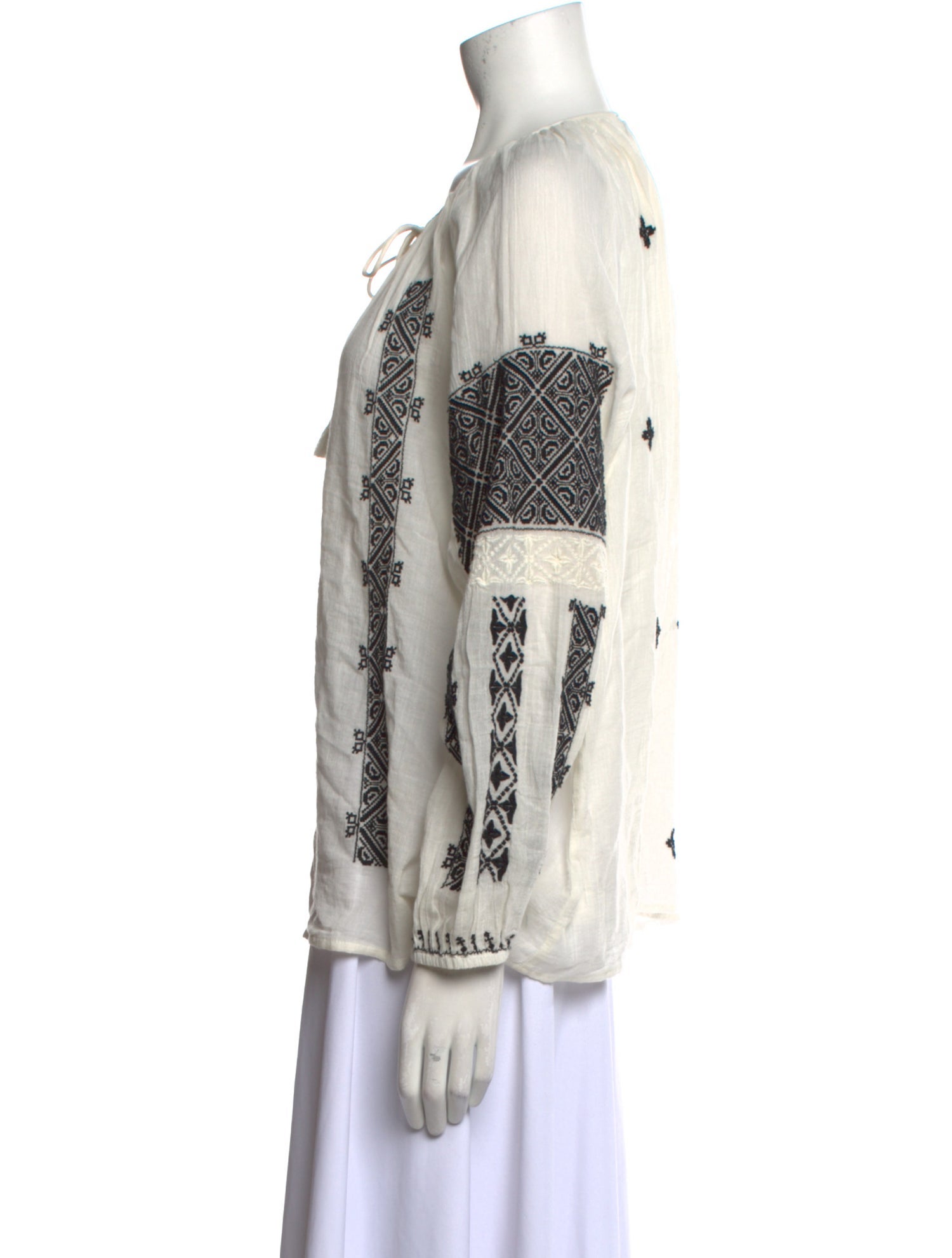 Nili Lotan Printed Crew Neck Blouse
