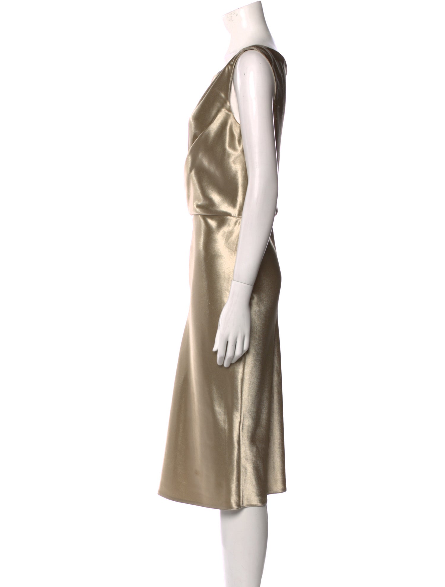 Nili Lotan Scoop Neck Midi Length Dress