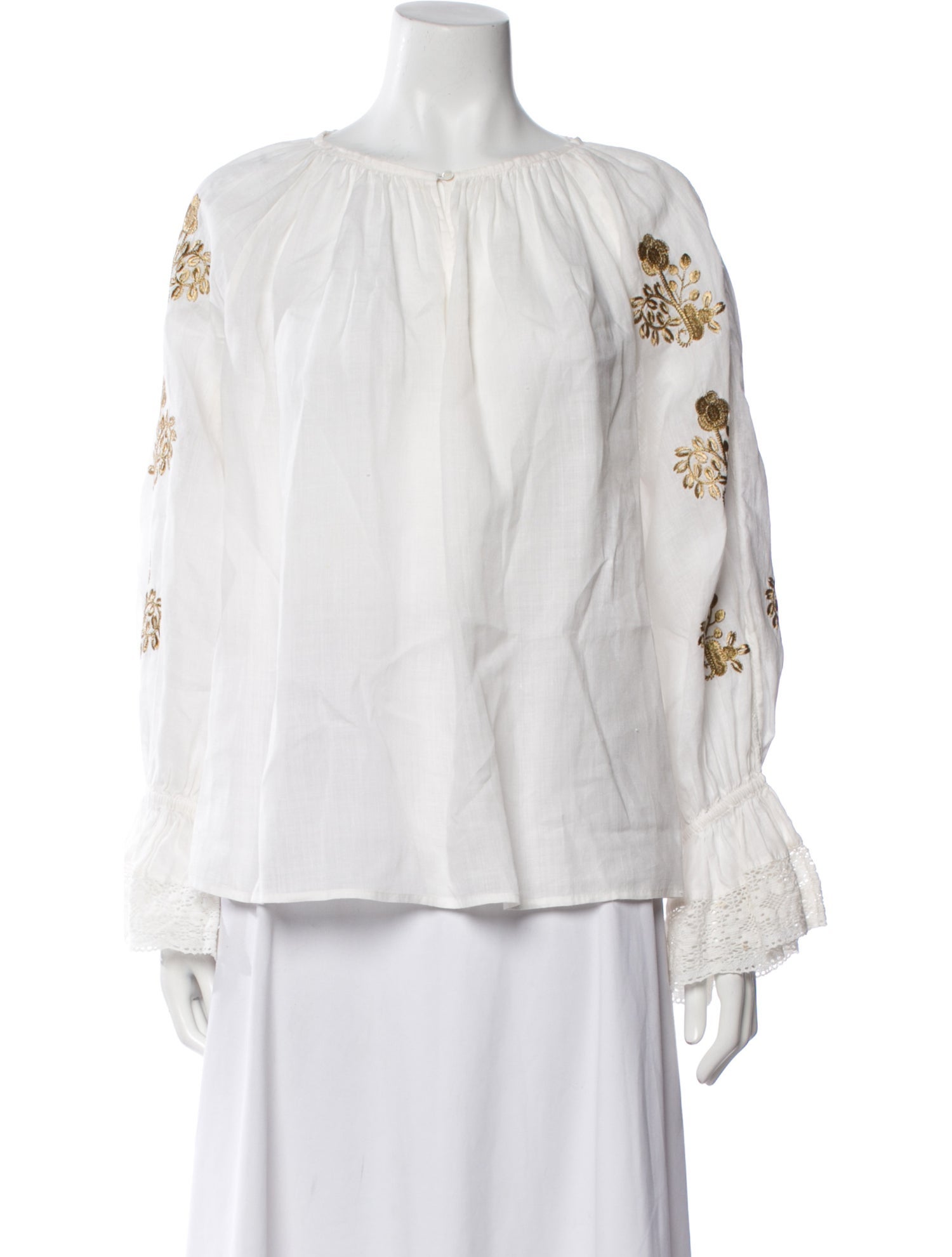 Nili Lotan Off-The-Shoulder Long Sleeve Blouse