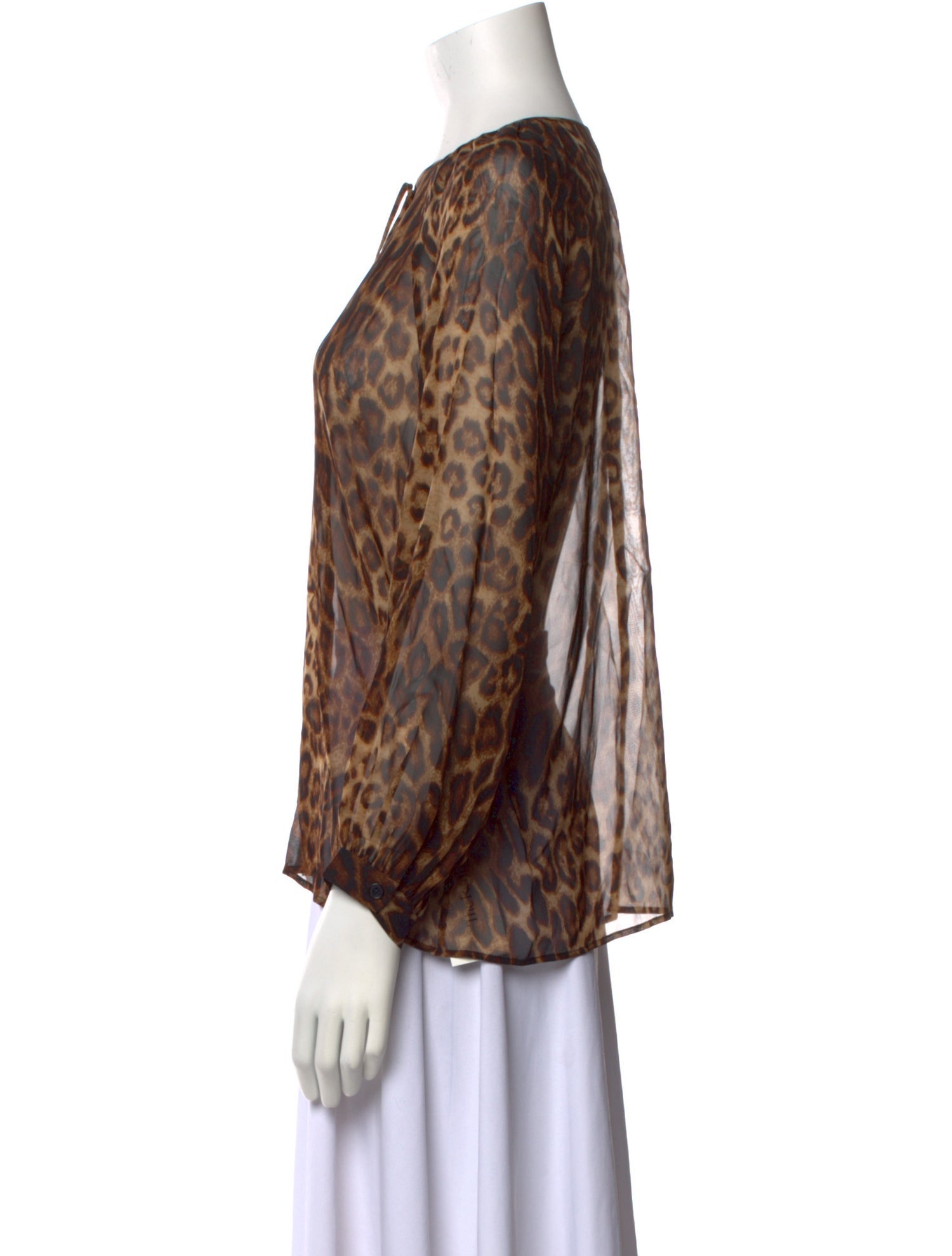 Nili Lotan Silk Animal Print Blouse