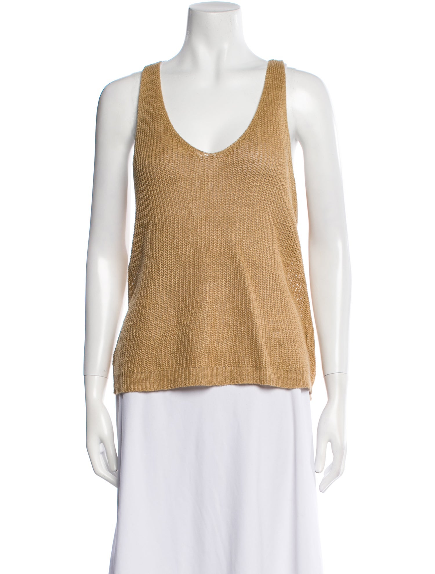 Nili Lotan Linen Scoop Neck Top