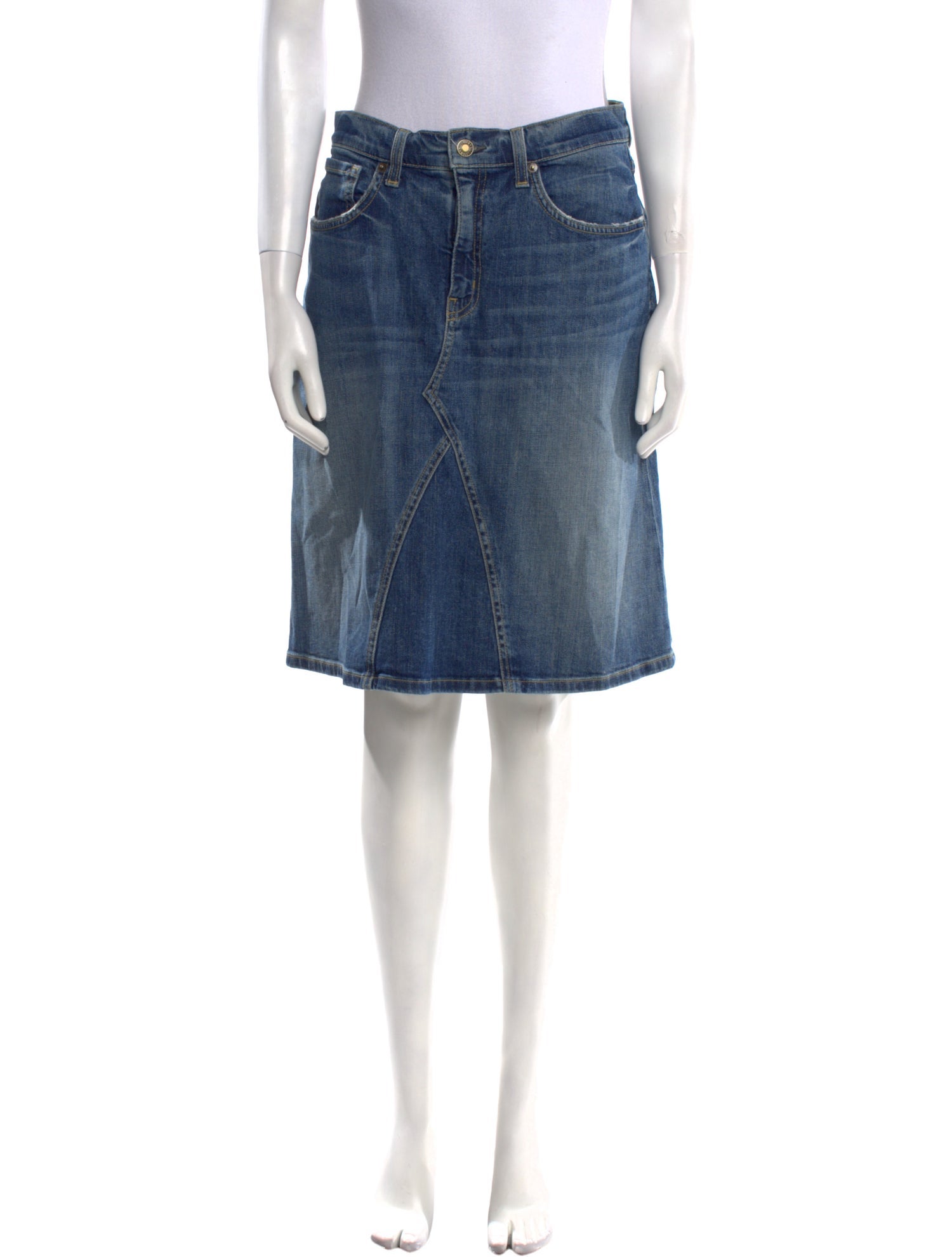 Nili Lotan Distressed Accents Knee-Length Skirt