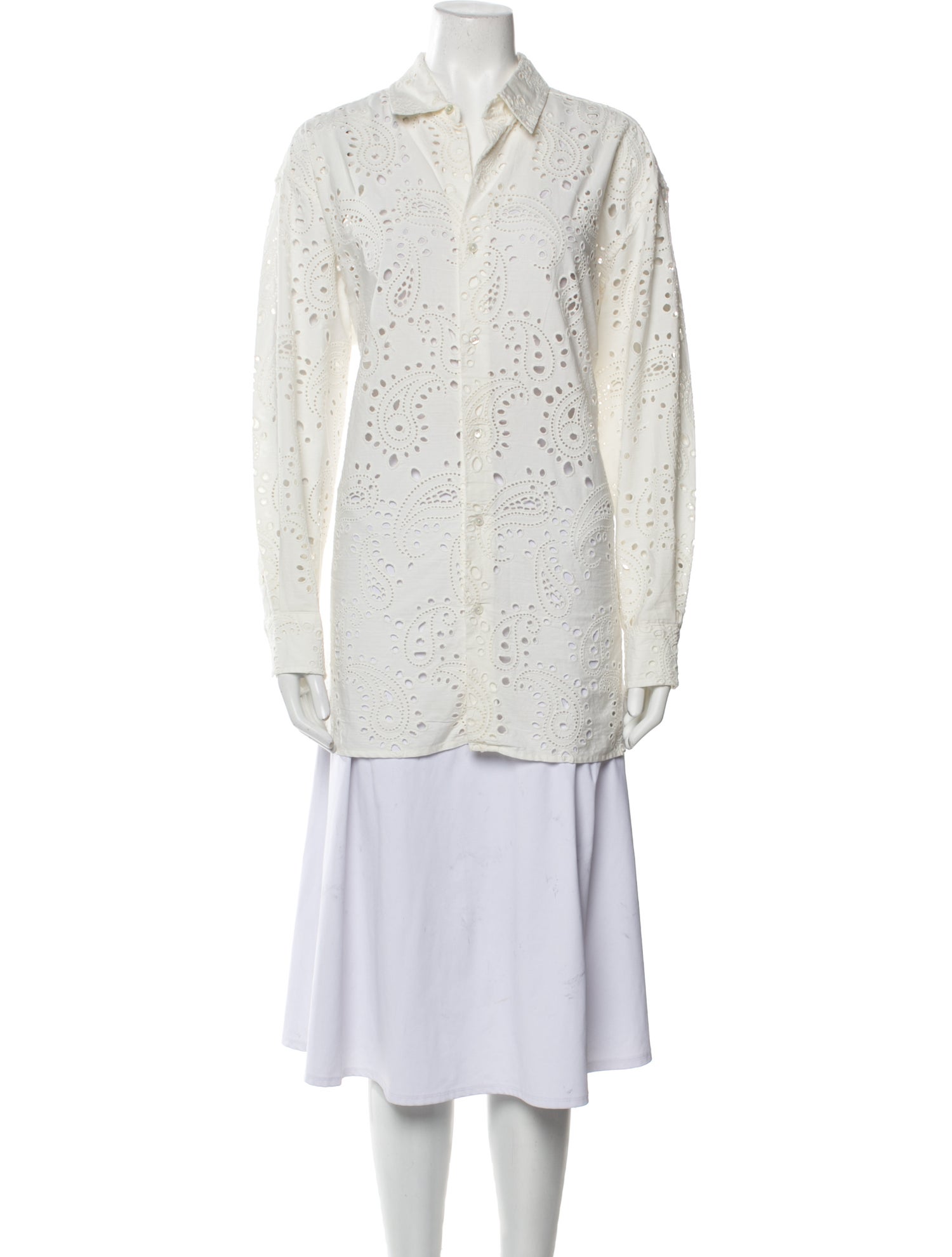 Nili Lotan Lace Pattern Long Sleeve Tunic