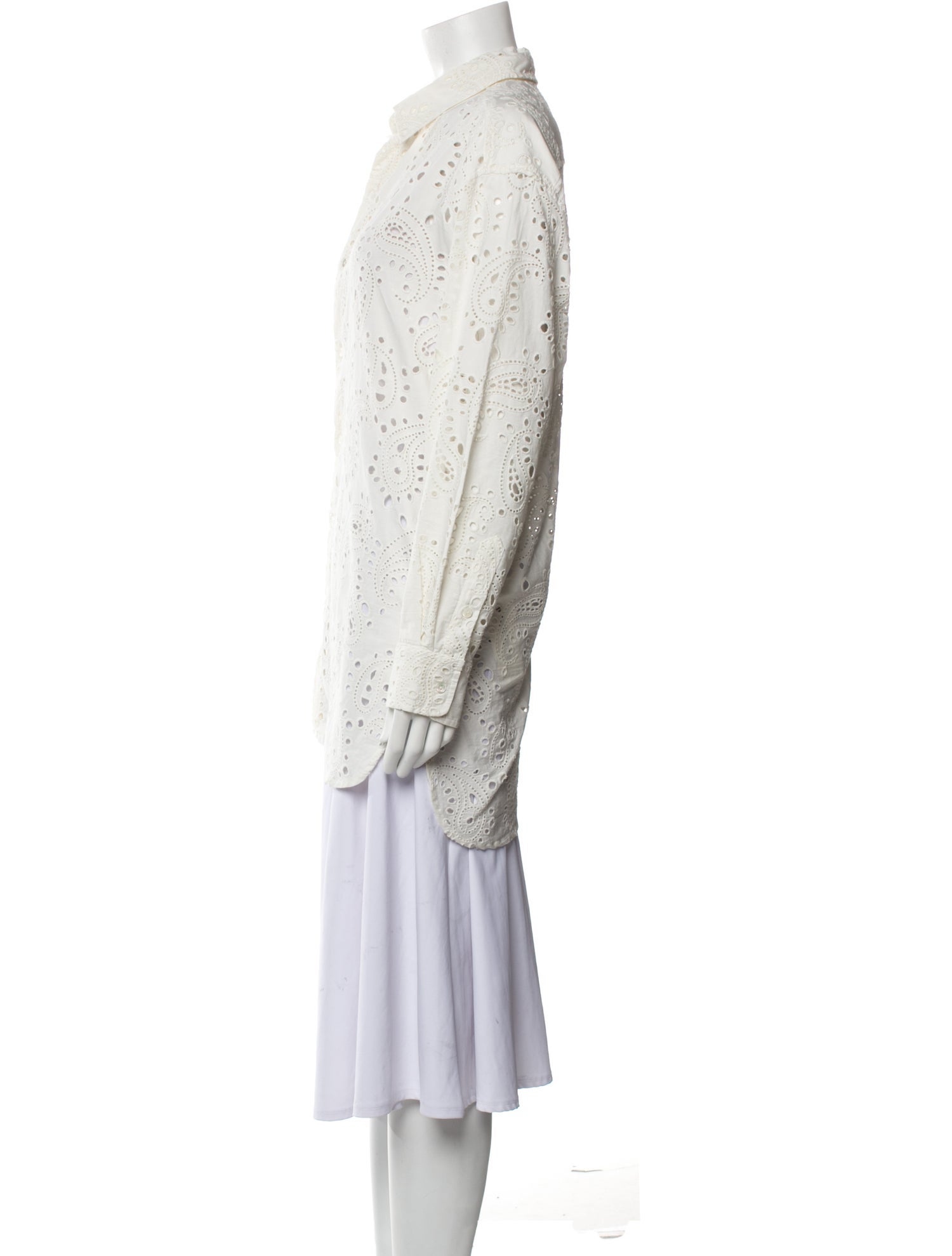 Nili Lotan Lace Pattern Long Sleeve Tunic