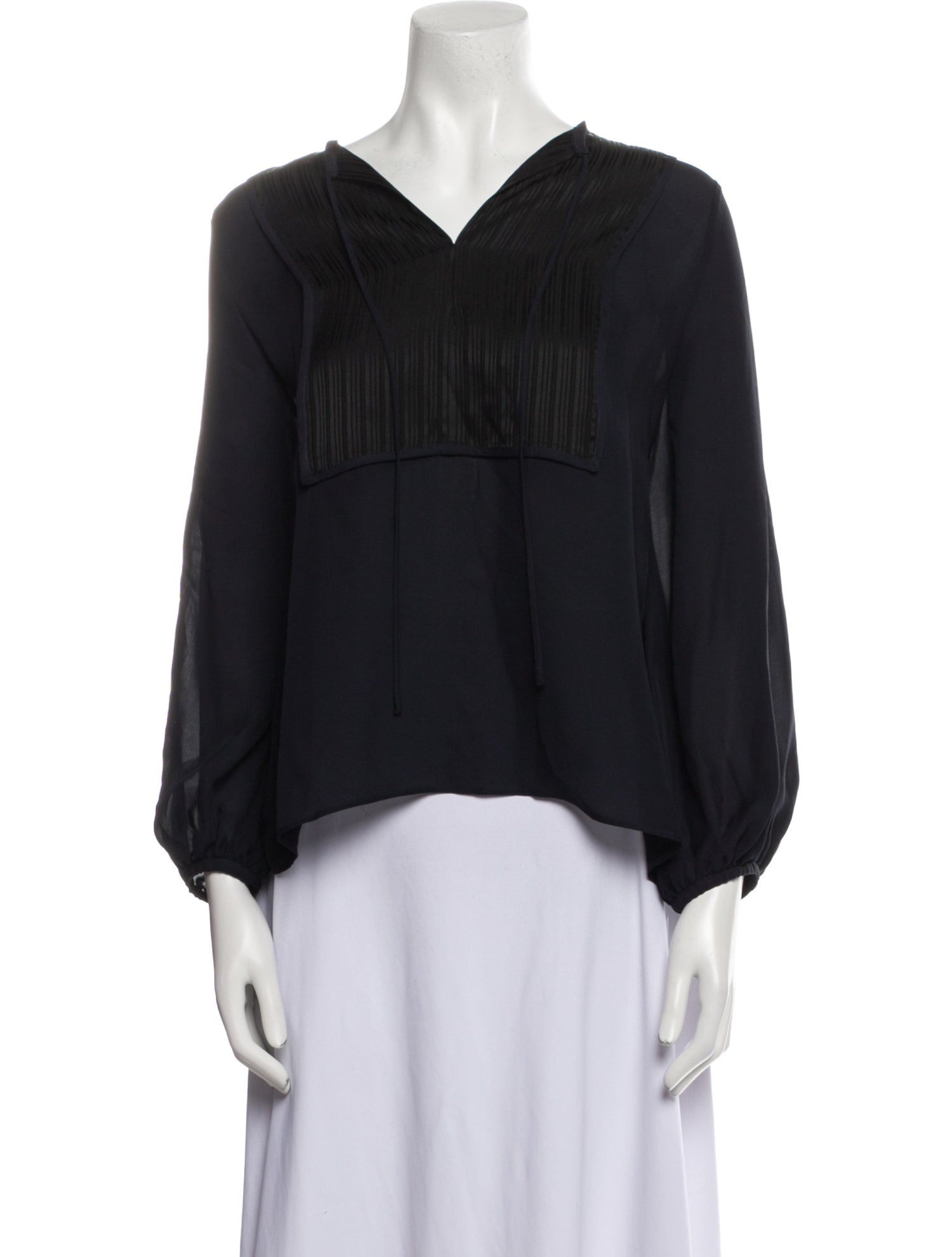 Nili Lotan Silk V-Neck Blouse