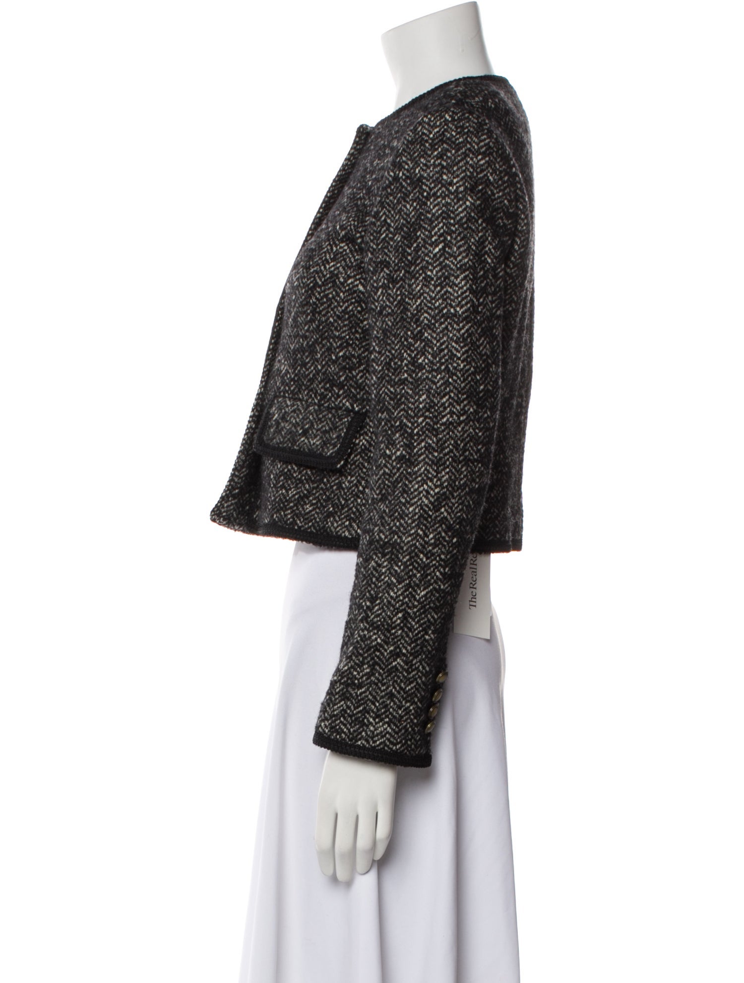 Nili Lotan Virgin Wool Tweed Pattern Evening Jacket