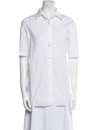 Nili Lotan Short Sleeve Button-Up Top