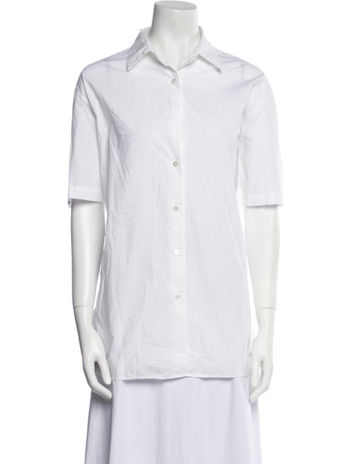 Nili Lotan Short Sleeve Button-Up Top