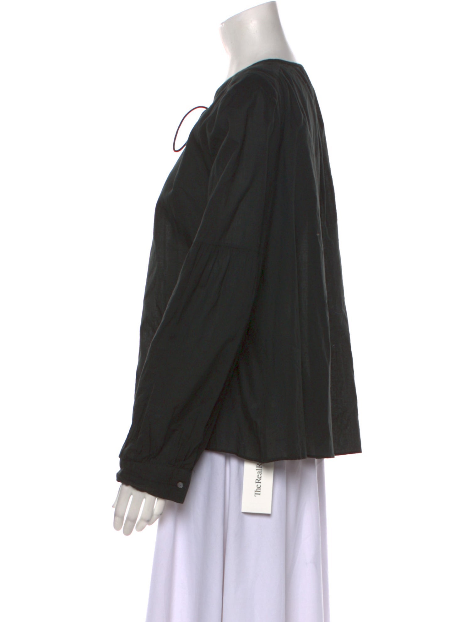 Nili Lotan V-Neck Long Sleeve Blouse