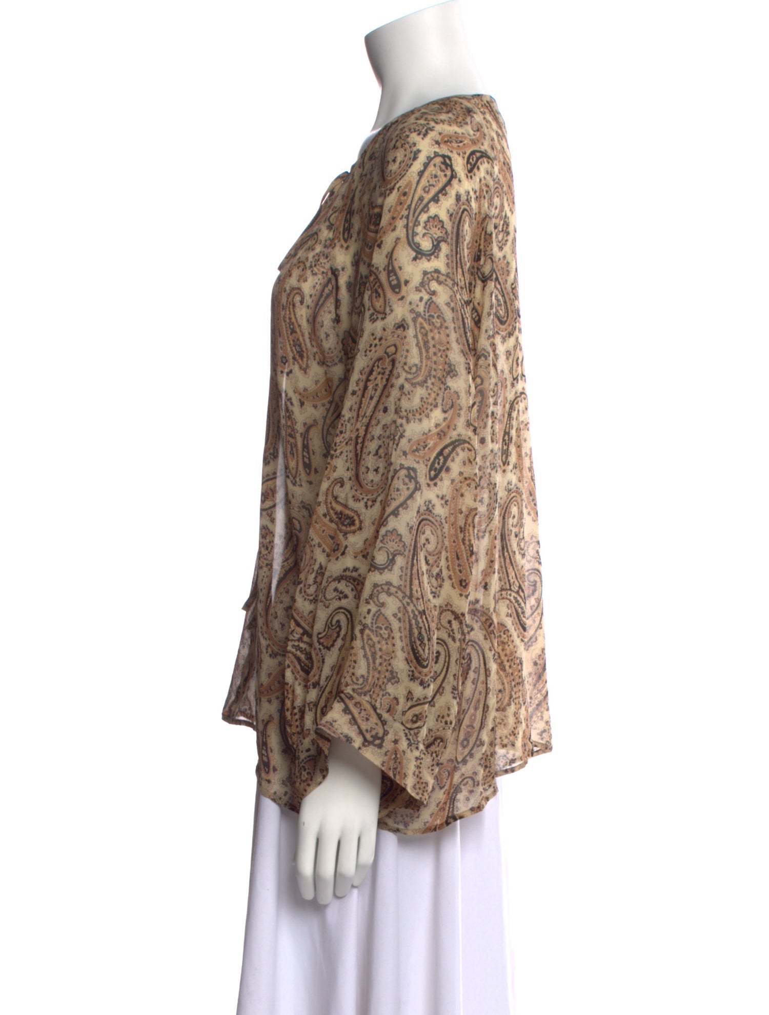 Nili Lotan Silk Paisley Print Blouse