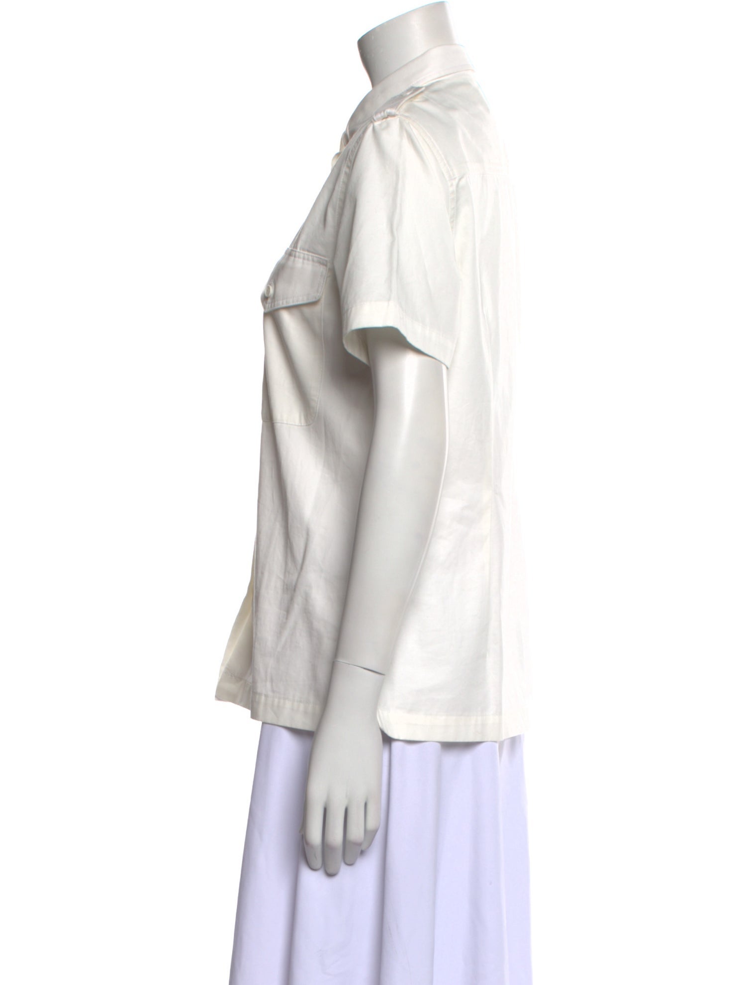 Nili Lotan Short Sleeve Button-Up Top