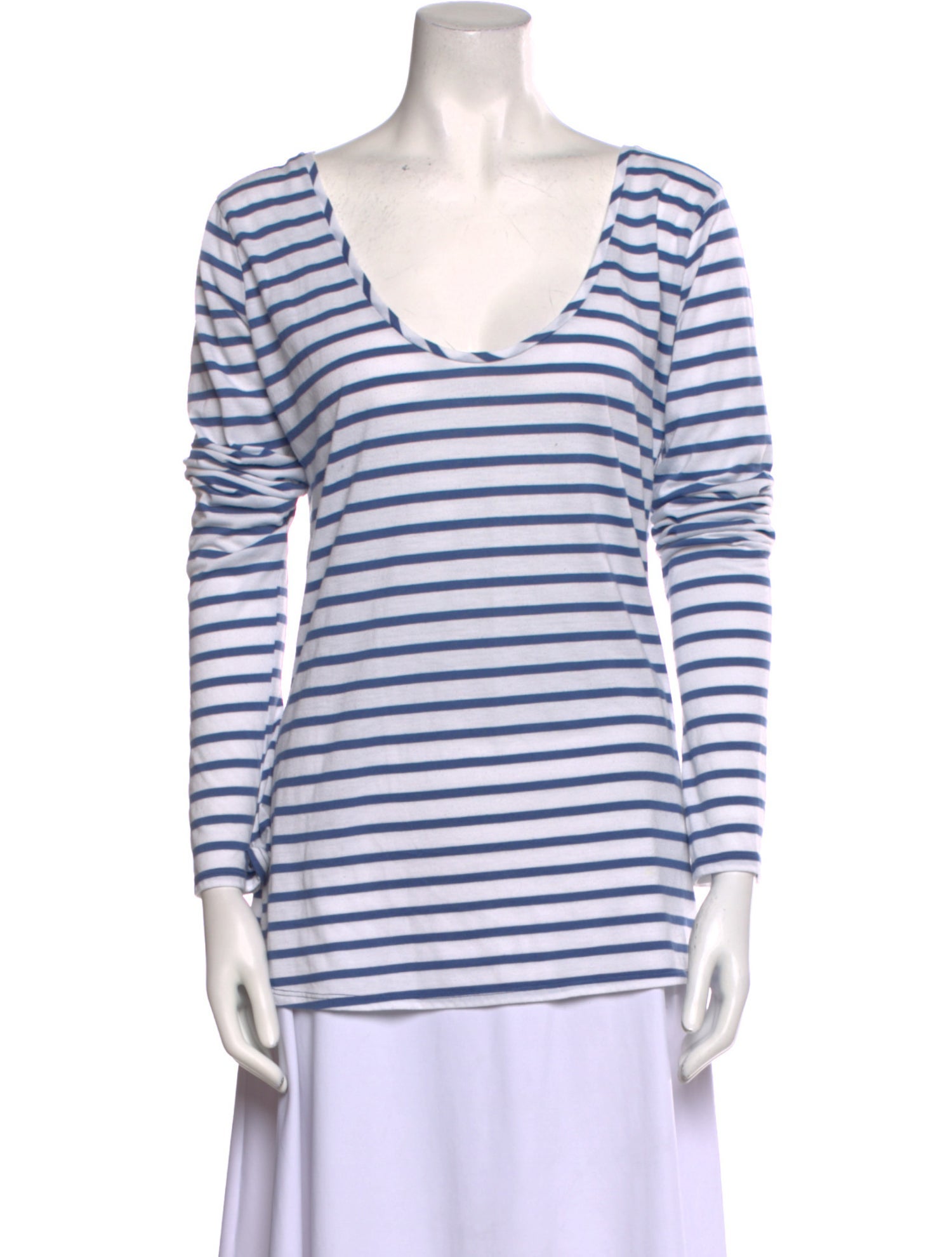 Nili Lotan Striped V-Neck T-Shirt