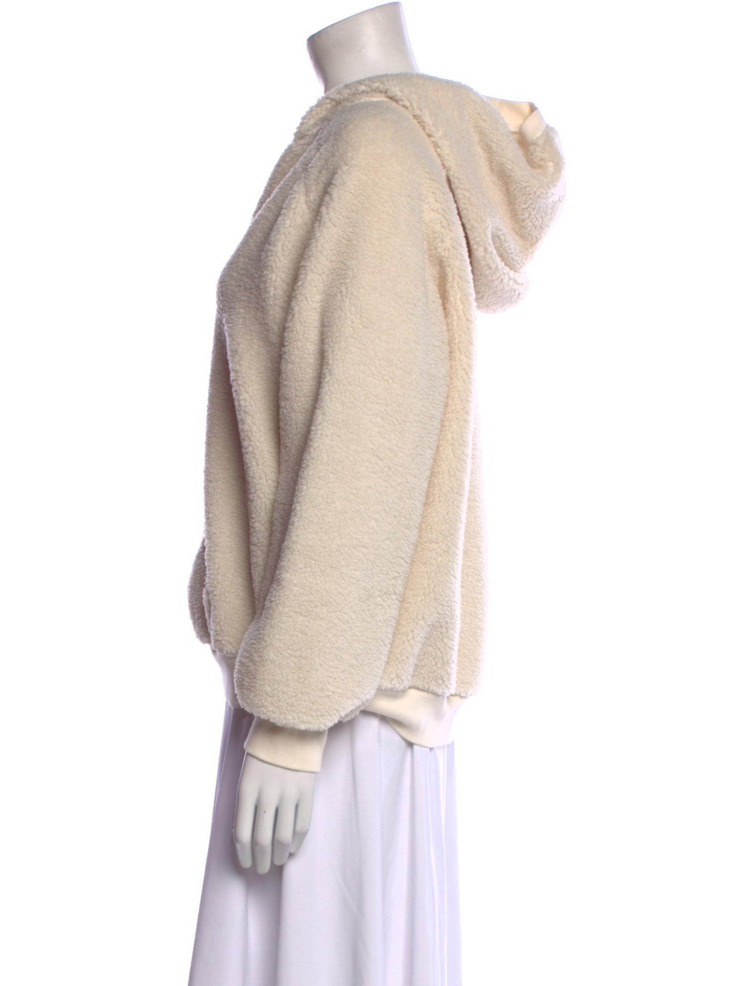 Nili Lotan Faux Fur V-Neck Sweatshirt