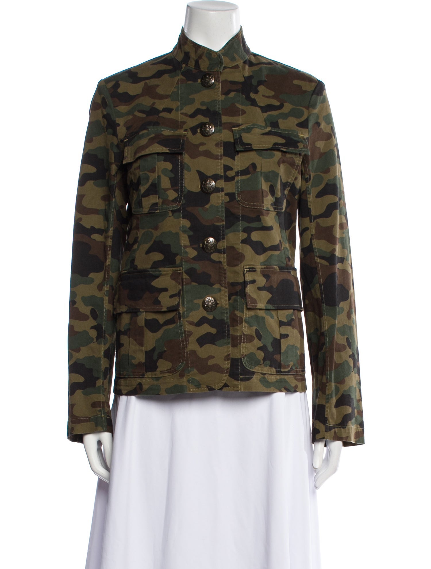 Nili Lotan Camouflage Print Utility Jacket